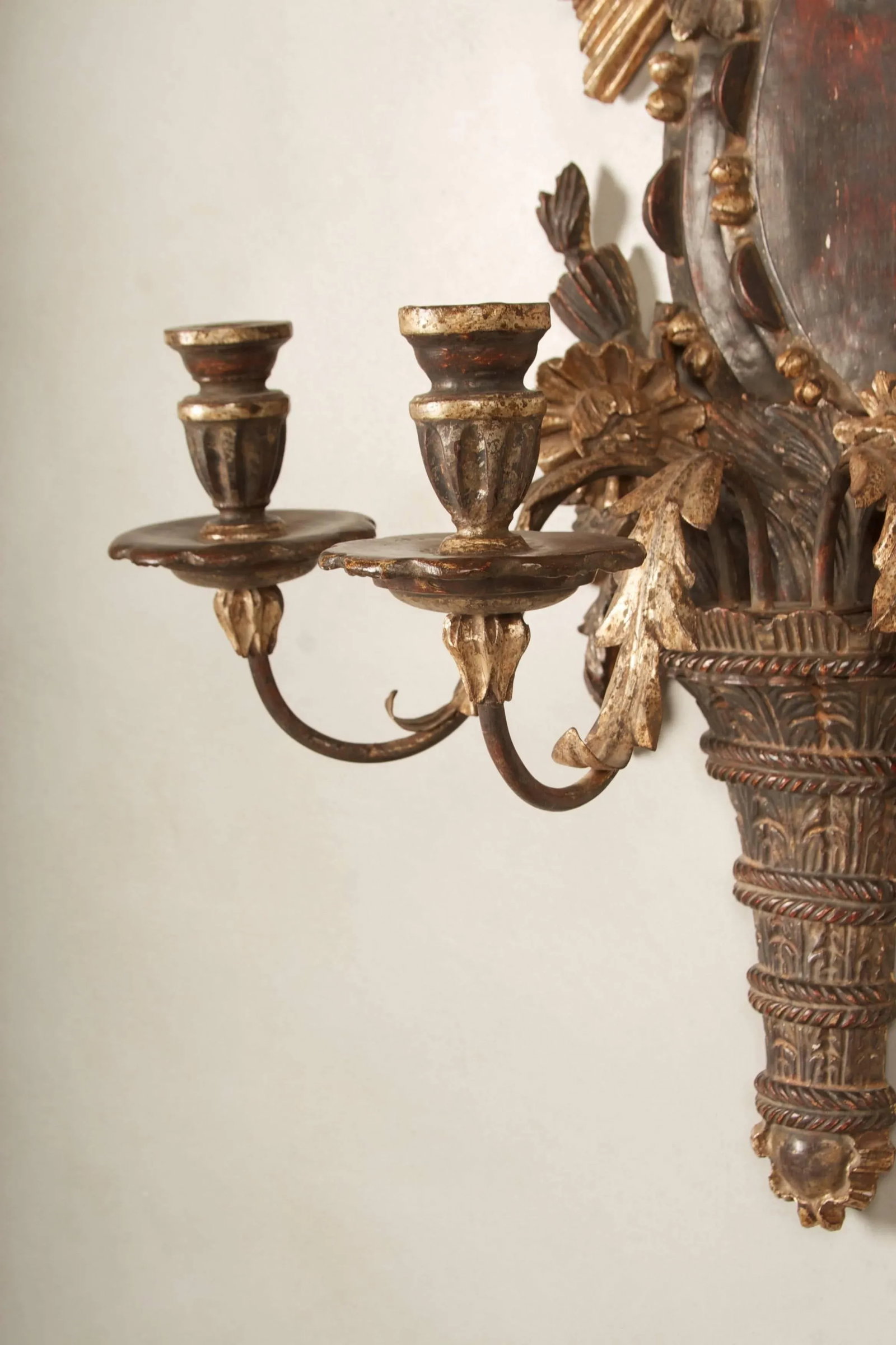 19th Century English Regency Carved Giltwood Sconces or Wall Appliques - A Pair - 6