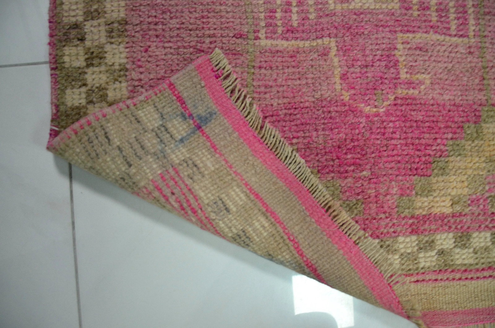 Vintage Pink Color Corridor Handmade Wool Runner - 10