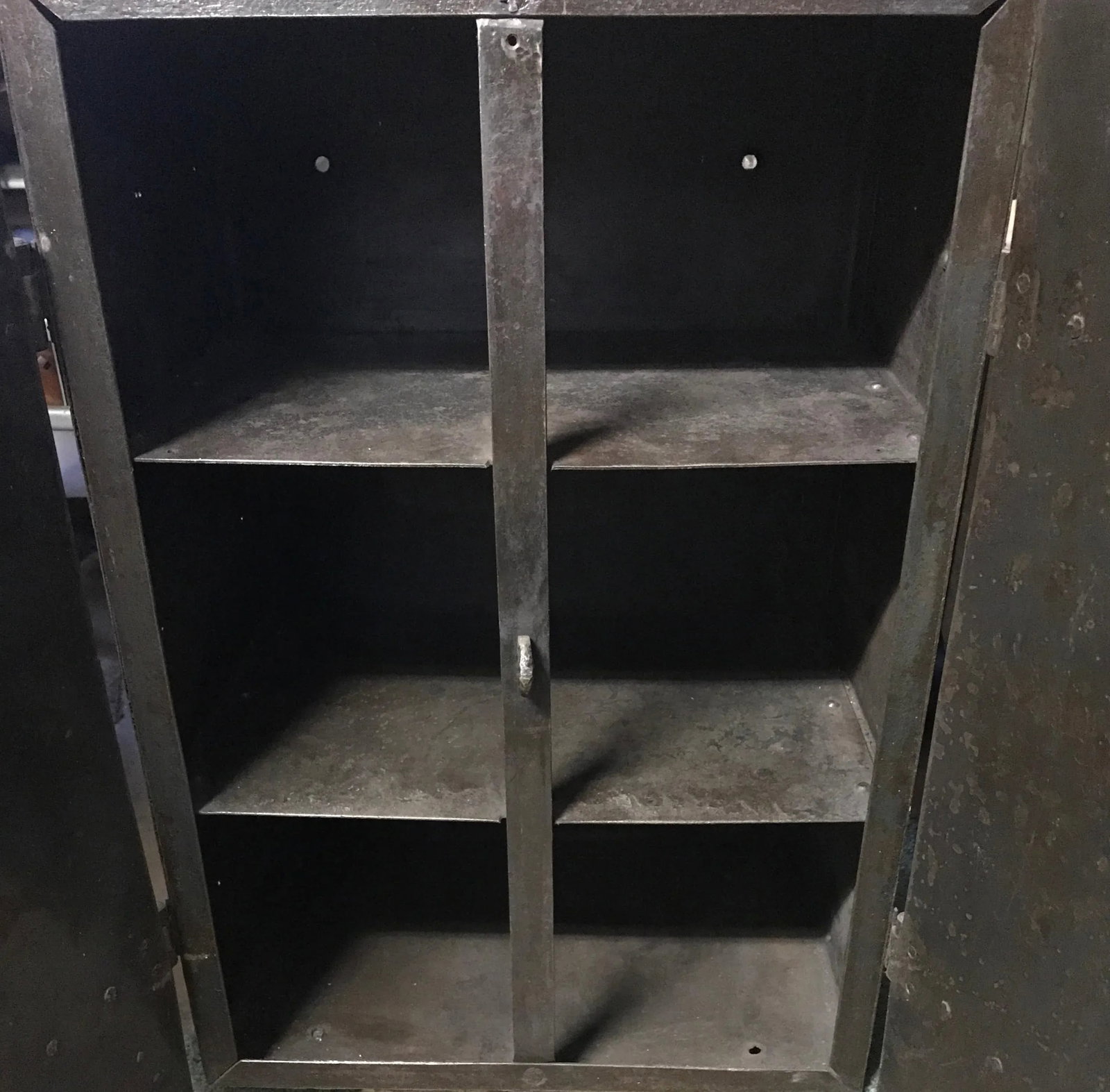 Two Door Industrial Riveted Steel Automotive Locking Tool Cabinet, Circa 1900 - 12