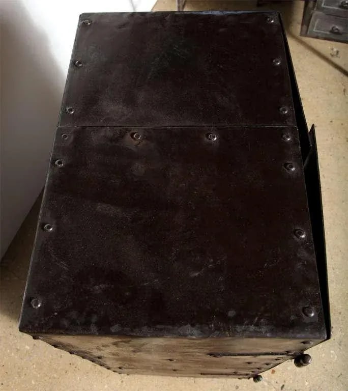 Two Door Industrial Riveted Steel Automotive Locking Tool Cabinet, Circa 1900 - 5