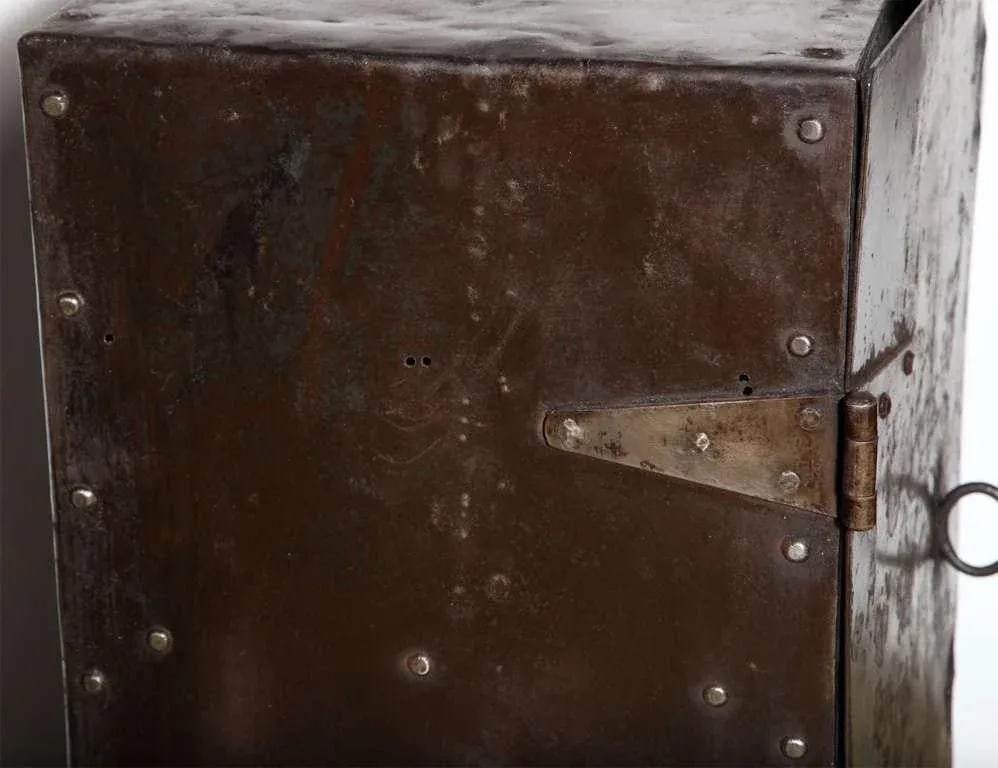 Two Door Industrial Riveted Steel Automotive Locking Tool Cabinet, Circa 1900 - 8