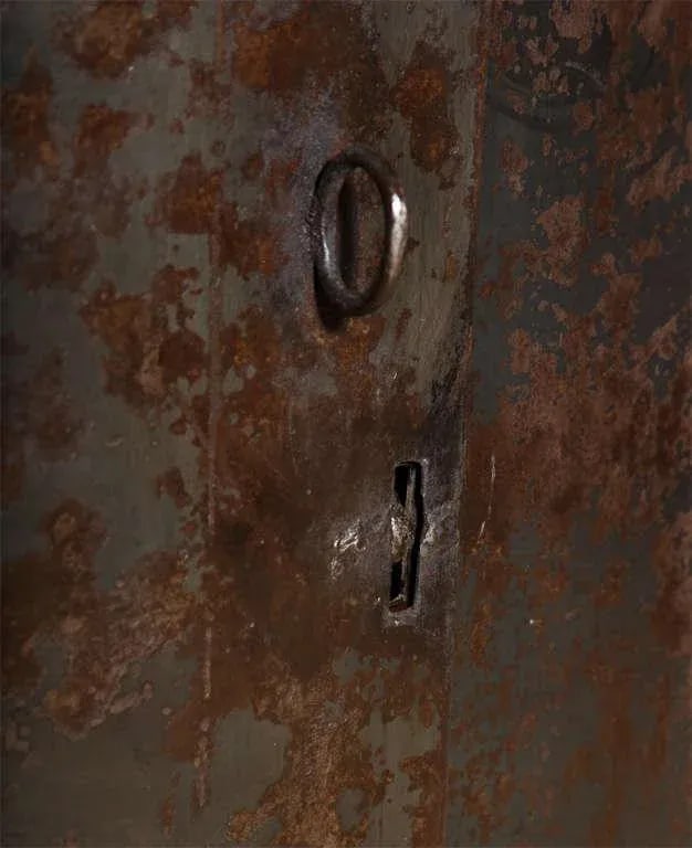 Two Door Industrial Riveted Steel Automotive Locking Tool Cabinet, Circa 1900 - 9