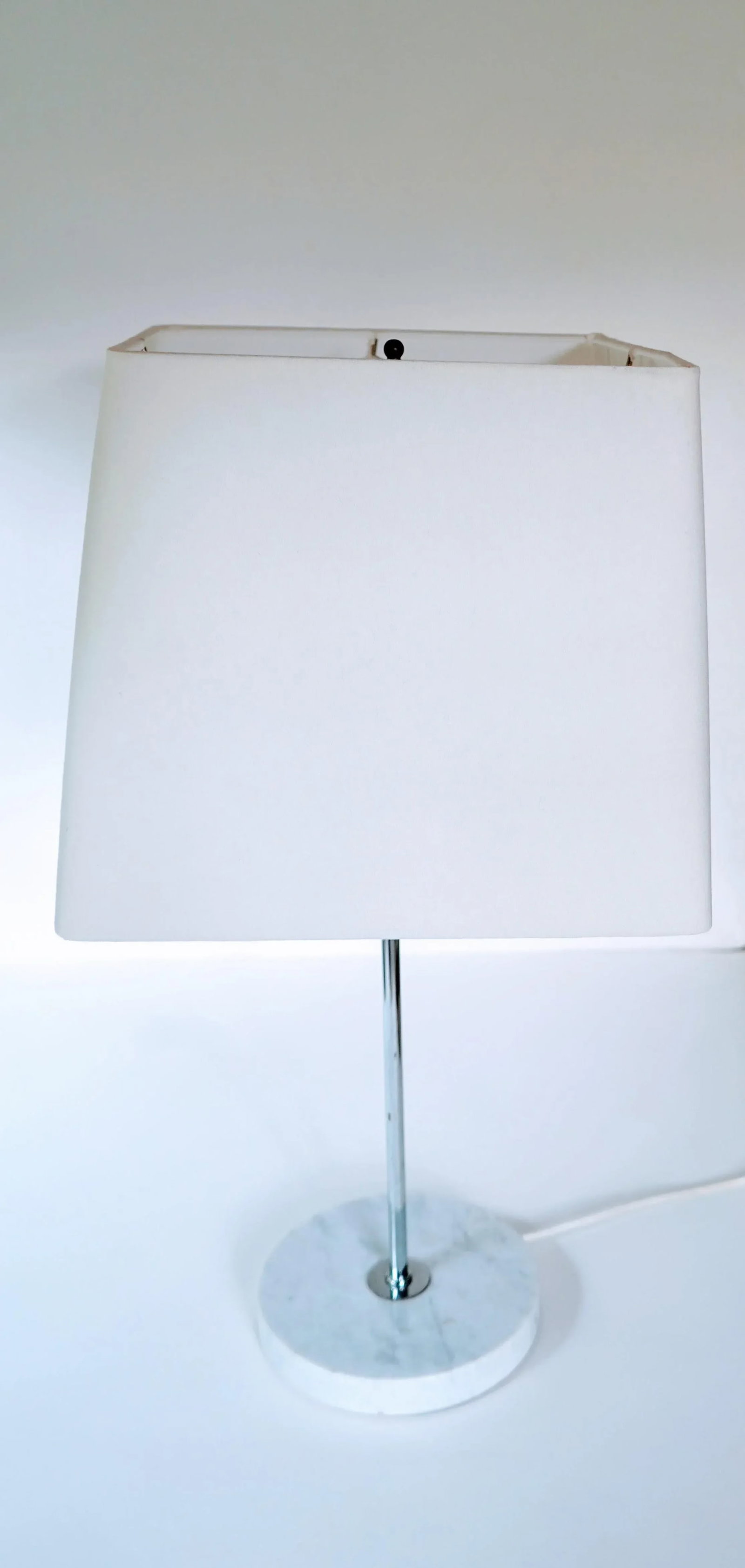 Vintage 1970s Mid-Century Modern Stilnovo Style Italian Marble and Chrome Table Lamp - 10
