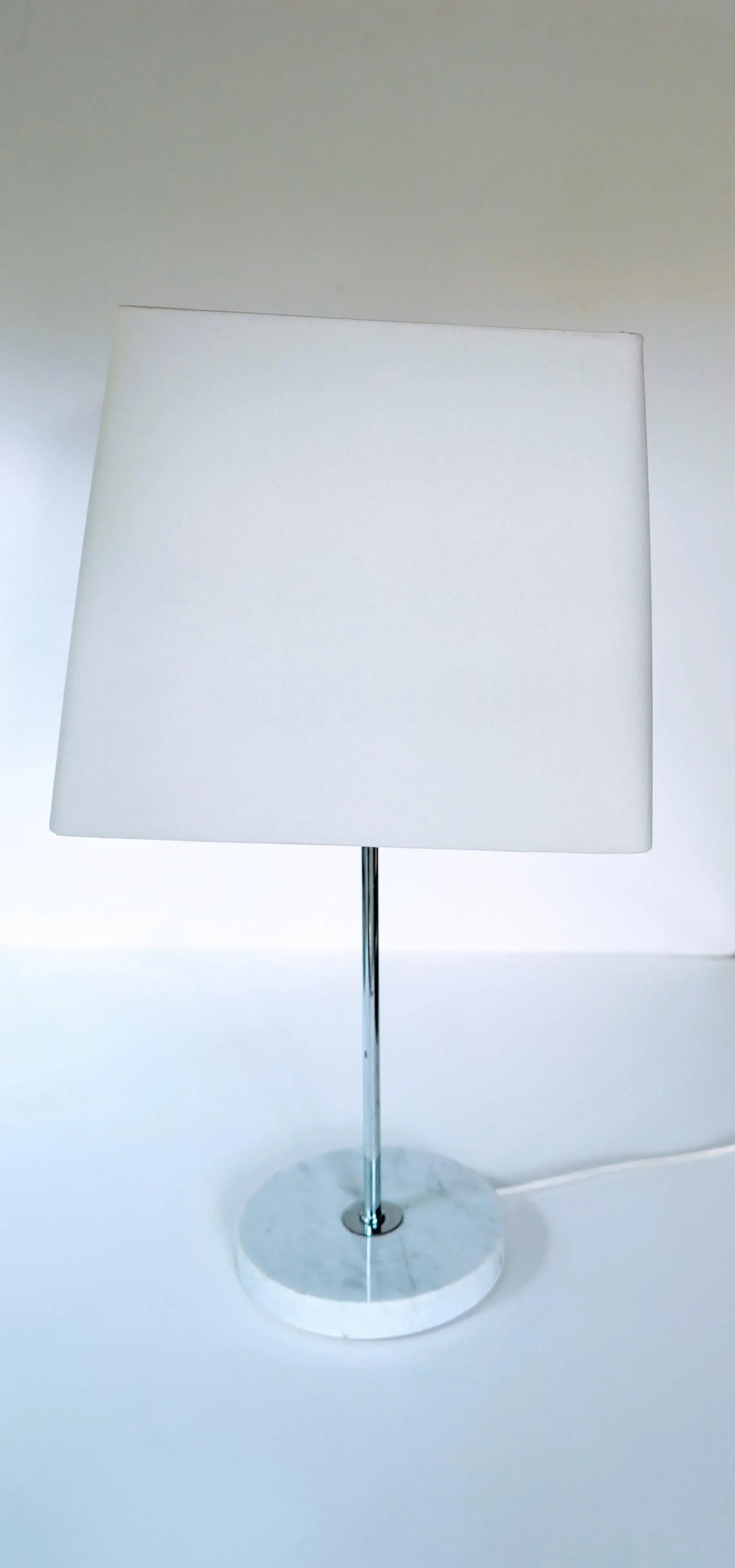 Vintage 1970s Mid-Century Modern Stilnovo Style Italian Marble and Chrome Table Lamp - 2