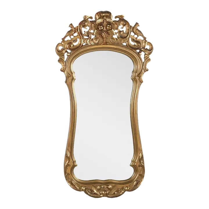 Antique Late 19th Century Rococo Style Carved Gilt Mirror (1 of 6)