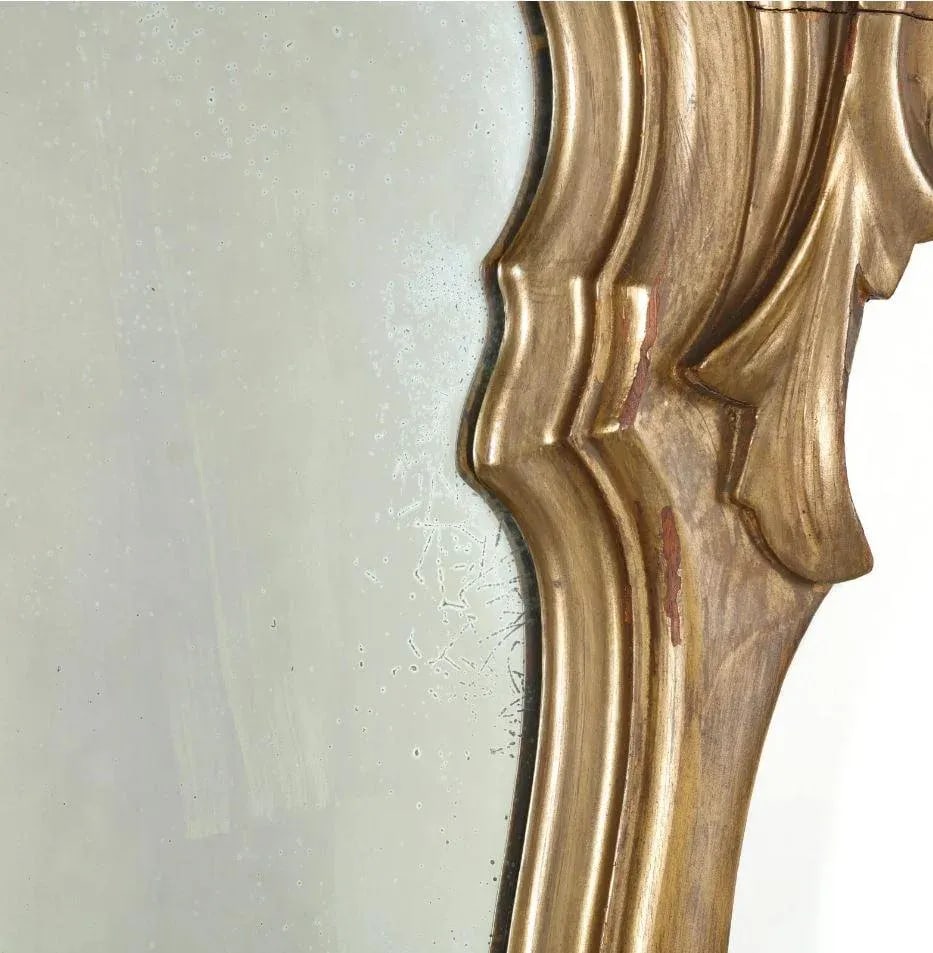 Antique Late 19th Century Rococo Style Carved Gilt Mirror - 3