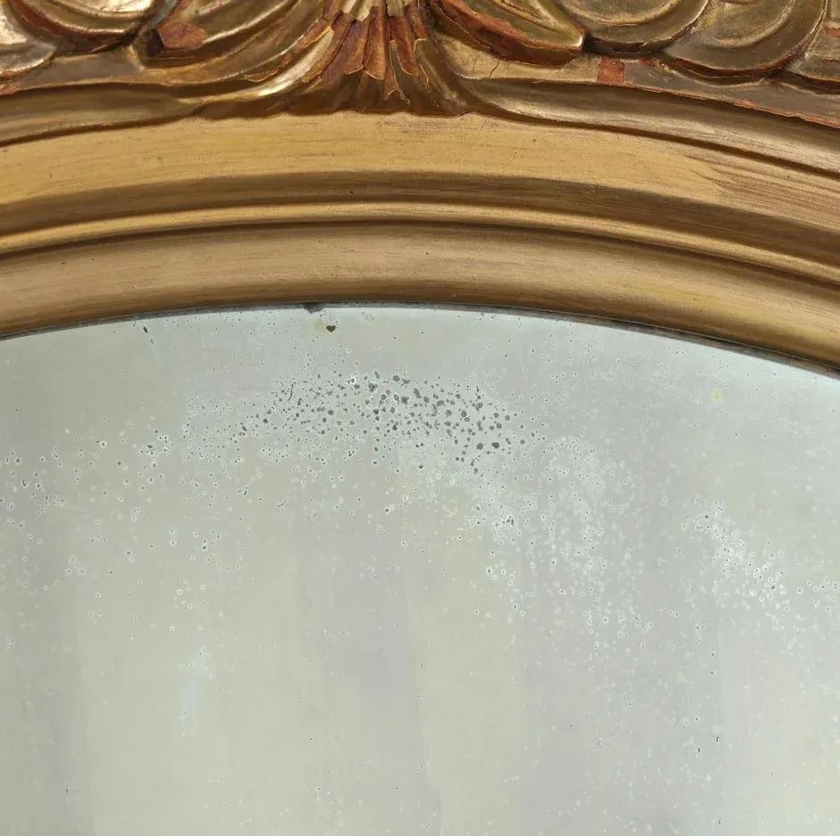 Antique Late 19th Century Rococo Style Carved Gilt Mirror - 4