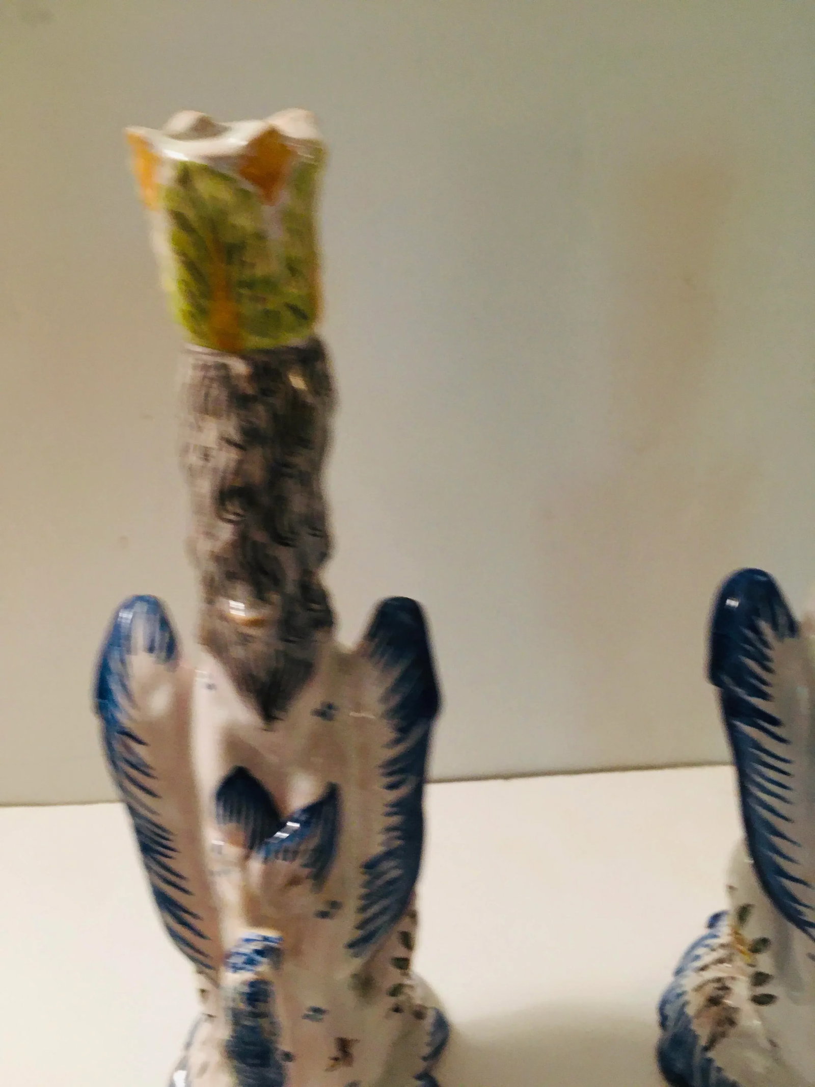 French Faience Figural Gothic Revival Style Candle Sticks - a Pair - 5