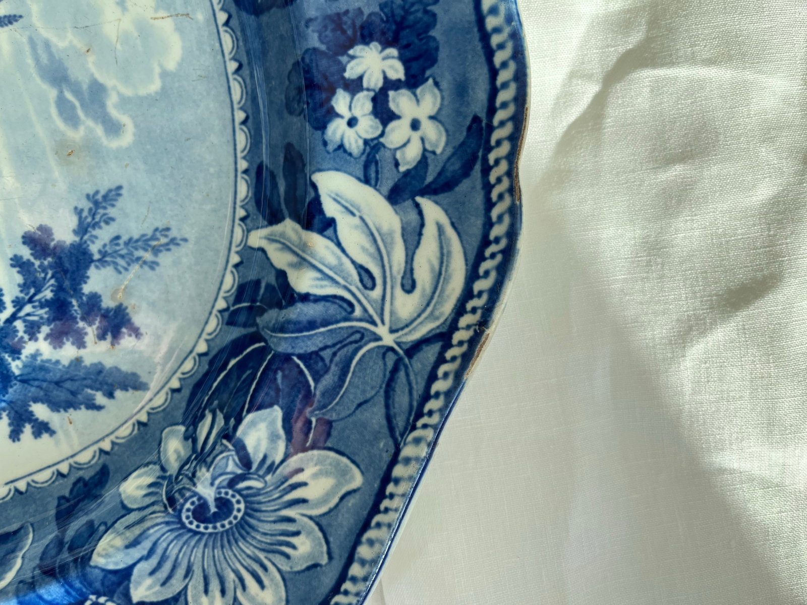 Rare Rippon Yorkshire Ceramic Blue & White Platter, Circa 1830s - 12