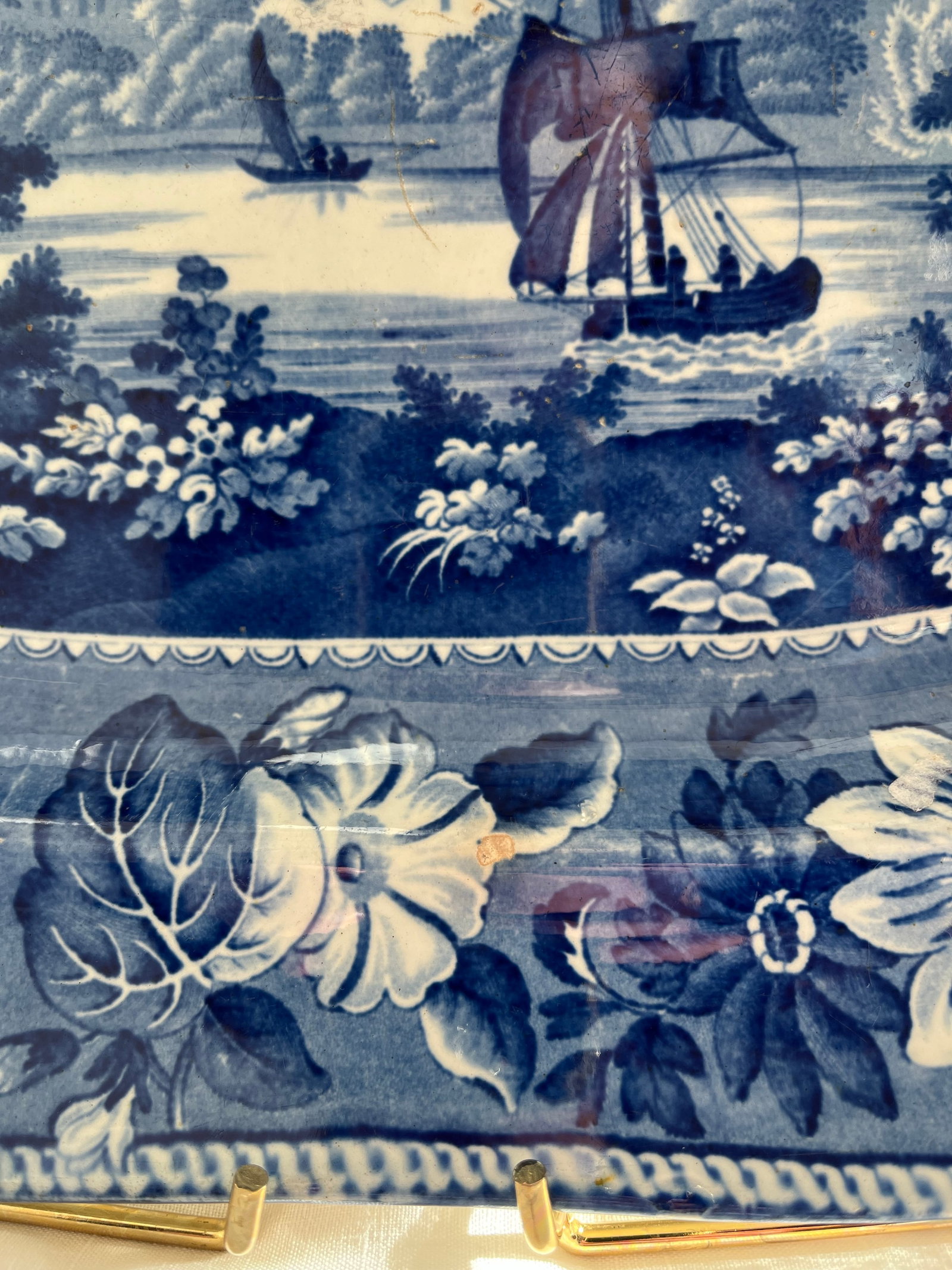 Rare Rippon Yorkshire Ceramic Blue & White Platter, Circa 1830s - 4