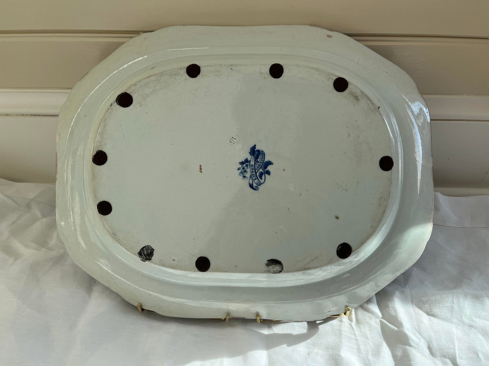 Rare Rippon Yorkshire Ceramic Blue & White Platter, Circa 1830s - 7