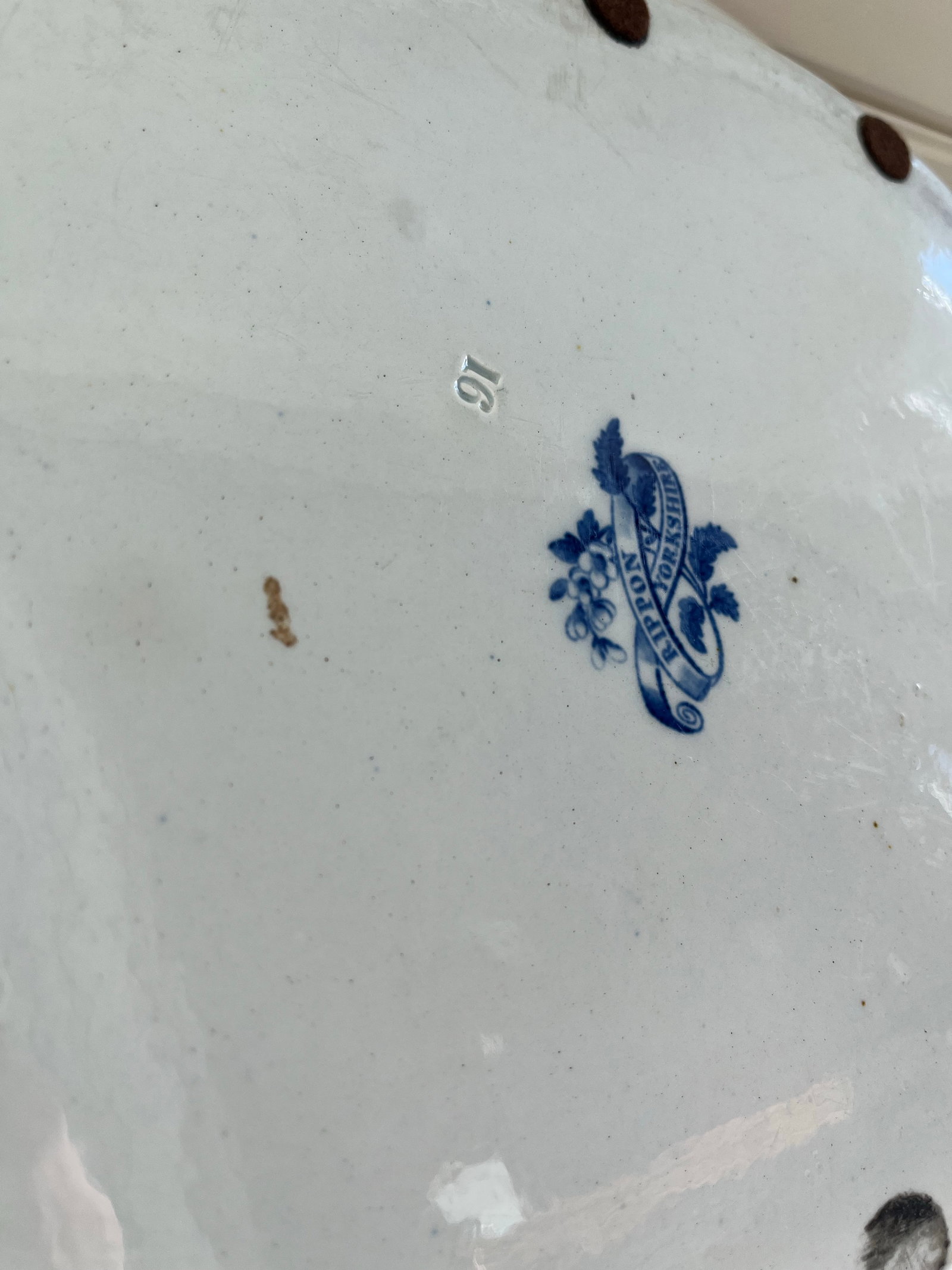 Rare Rippon Yorkshire Ceramic Blue & White Platter, Circa 1830s - 9