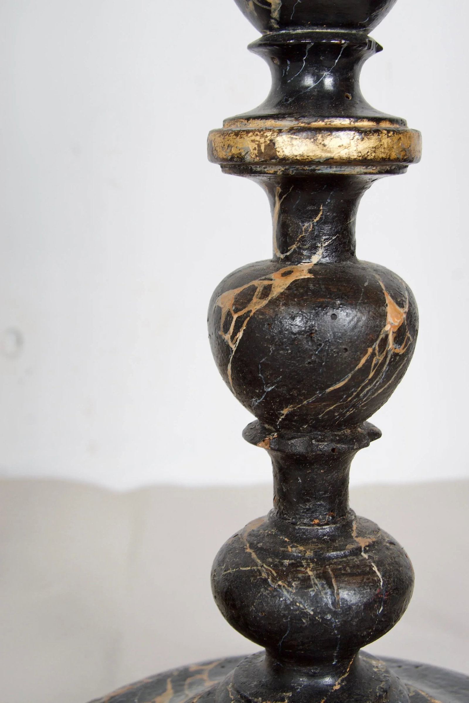 Mid 19th Century Italian Baroque Style Faux Marble Candle Torcheres - a Pair - 11
