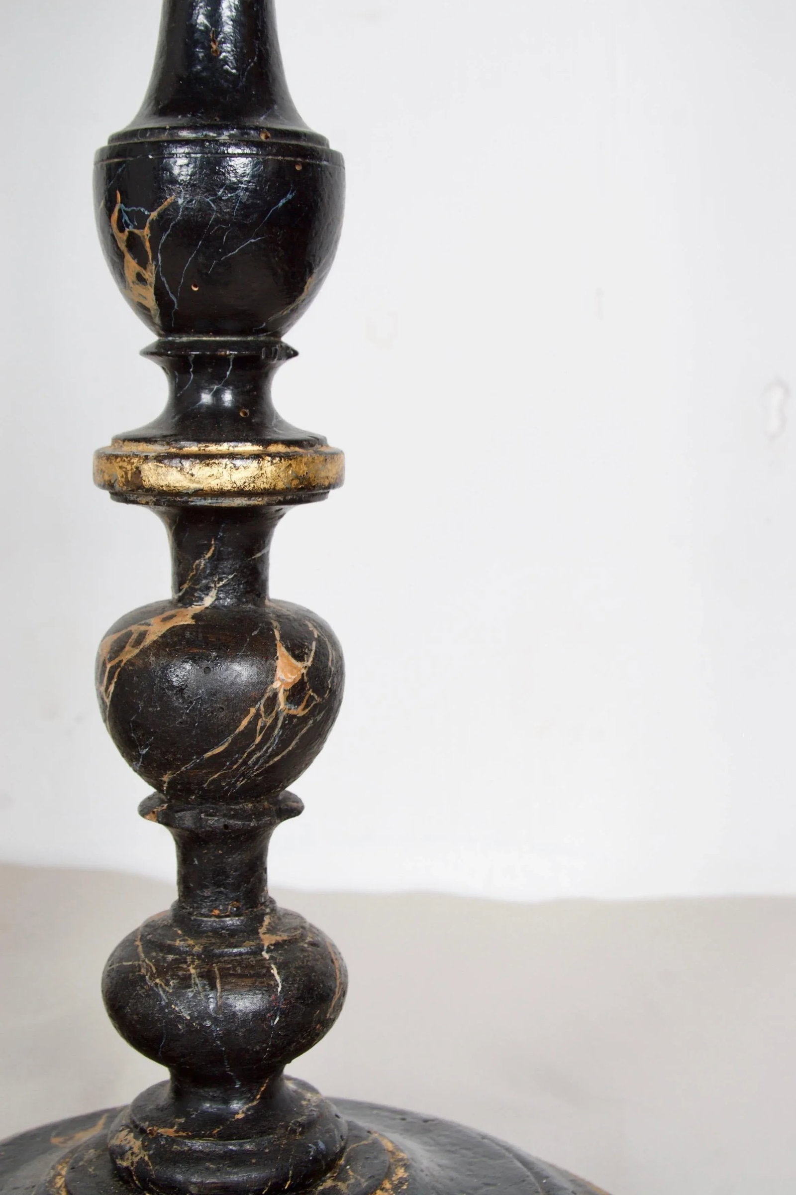 Mid 19th Century Italian Baroque Style Faux Marble Candle Torcheres - a Pair - 12
