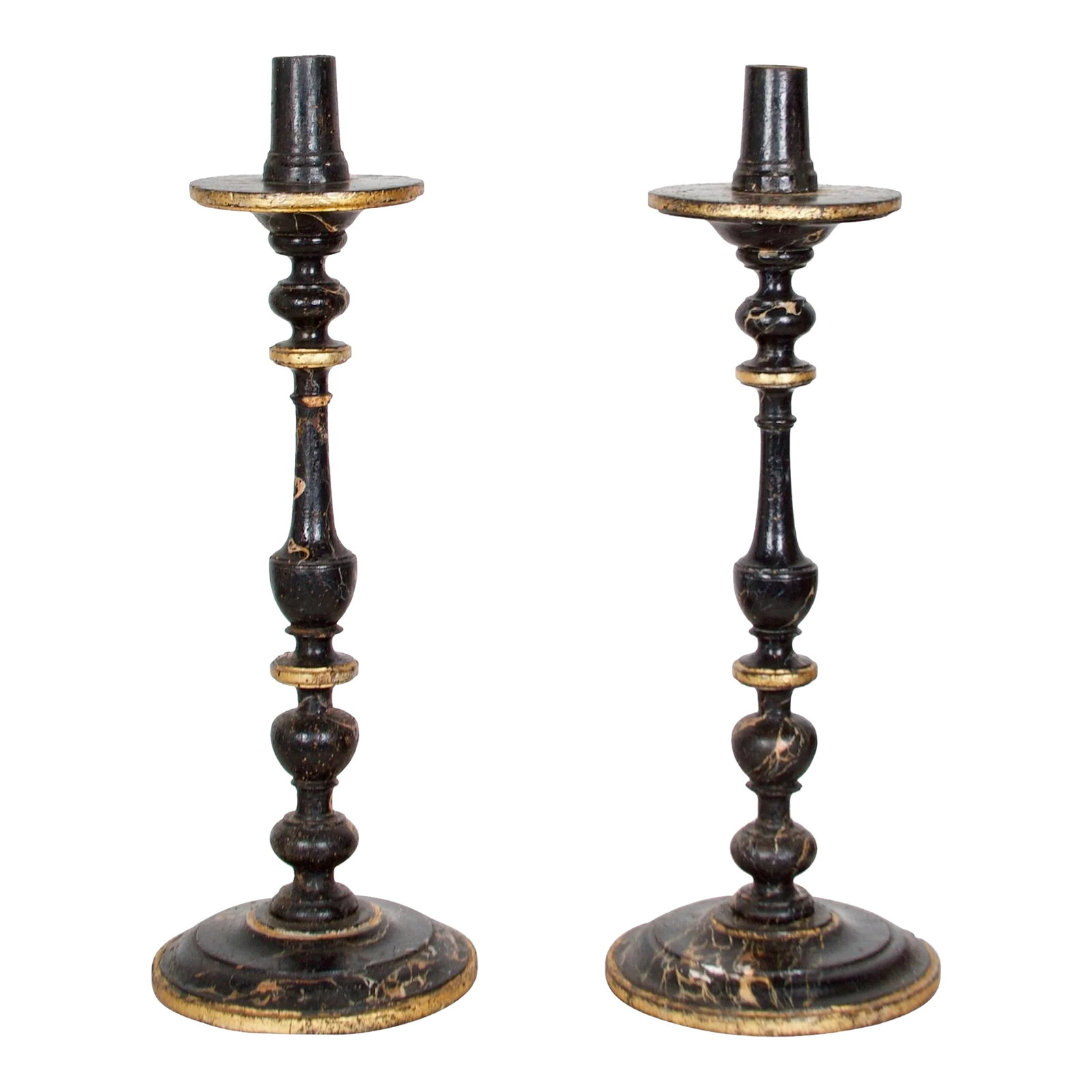 Mid 19th Century Italian Baroque Style Faux Marble Candle Torcheres - a Pair (1 of 12)