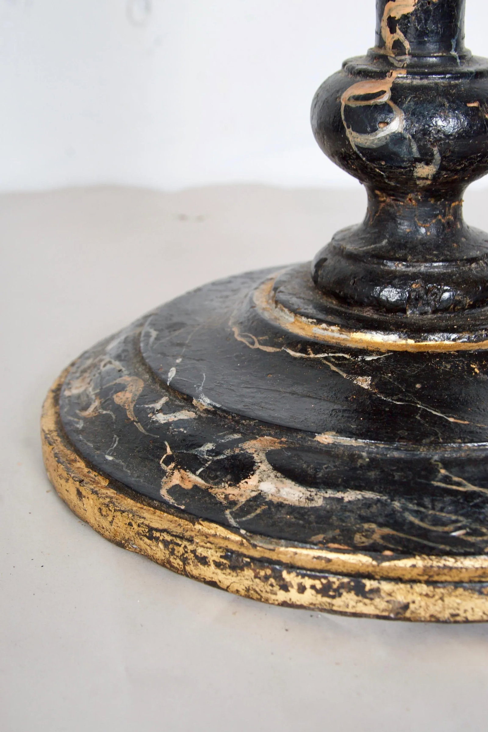 Mid 19th Century Italian Baroque Style Faux Marble Candle Torcheres - a Pair - 3