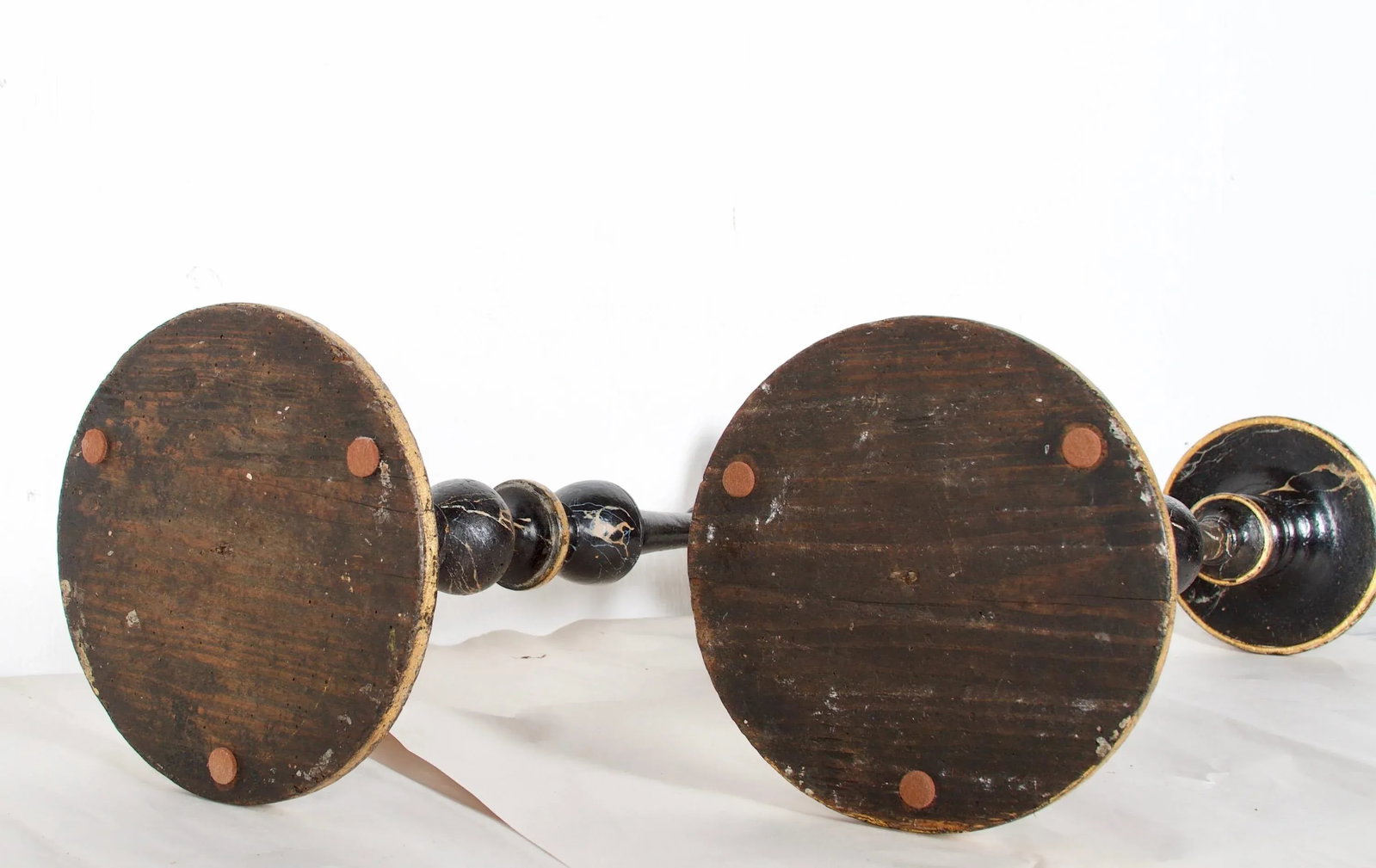 Mid 19th Century Italian Baroque Style Faux Marble Candle Torcheres - a Pair - 5