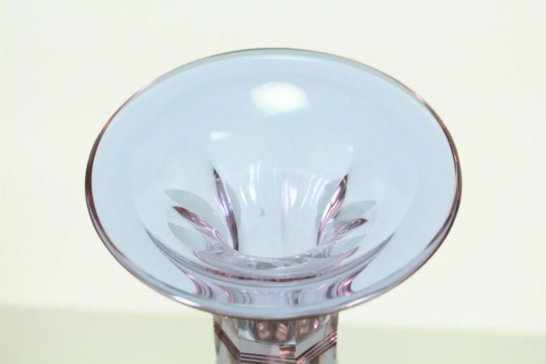 Moser Hand Blown Crystal Candlestick Alexandrit Glass Signed - 6