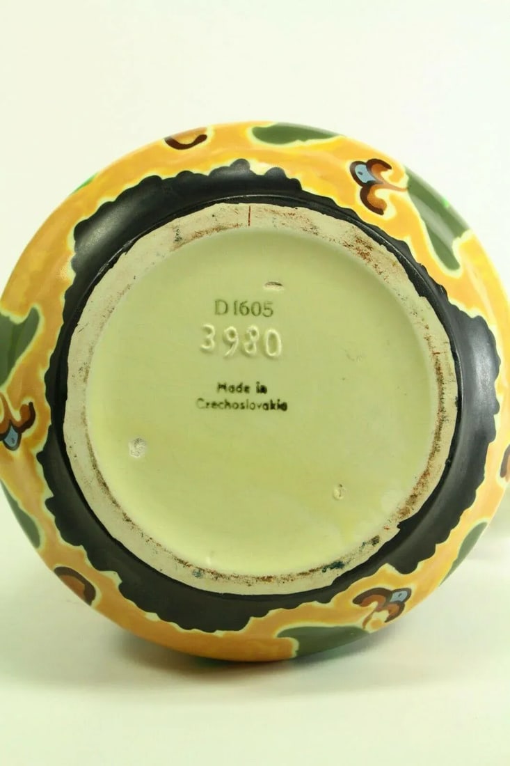1920s Art Deco Studio Pottery Vases Made in Czechoslovakia- a Pair - 11