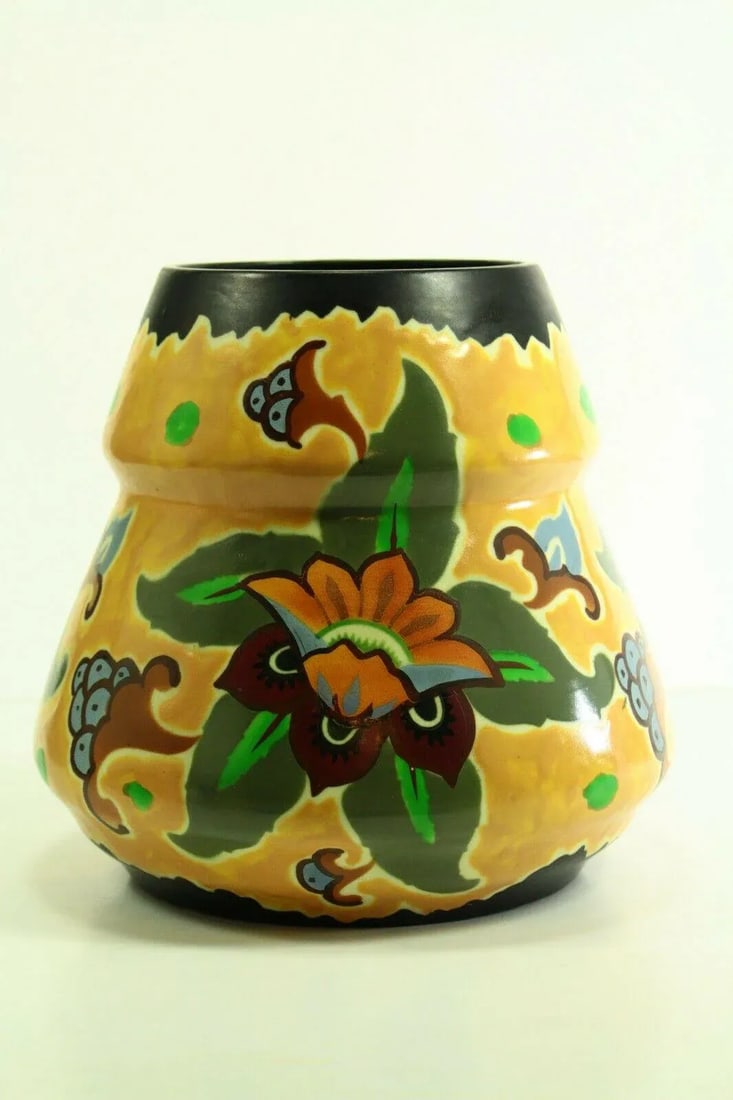1920s Art Deco Studio Pottery Vases Made in Czechoslovakia- a Pair - 5