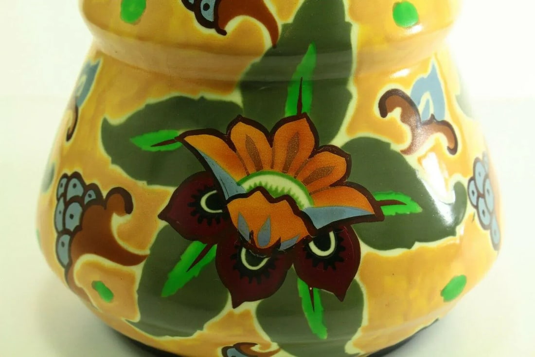 1920s Art Deco Studio Pottery Vases Made in Czechoslovakia- a Pair - 8