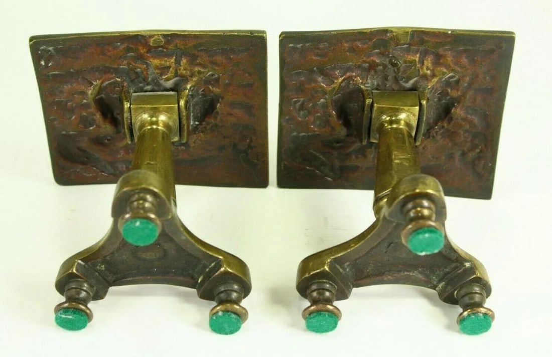 1800's Regency Miniature Brass Tilt Top Table Candle Reflectors - a Pair - 12