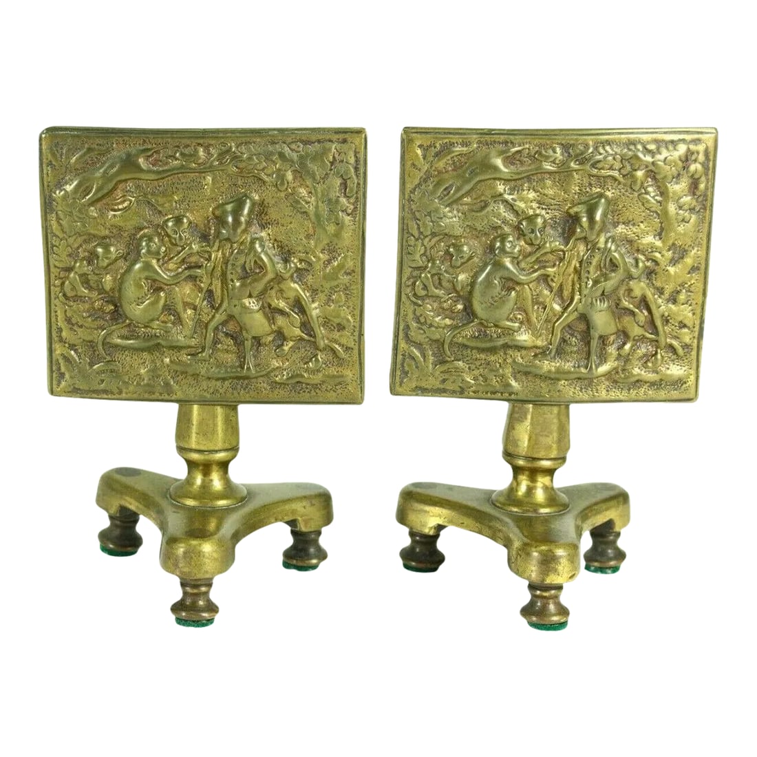 1800's Regency Miniature Brass Tilt Top Table Candle Reflectors - a Pair: A very interesting find A pair of brass items that could be just whatnots for decorative purpose, but the closest guess is for them to be candle reflectors in the shape of diminutive tilt top tables