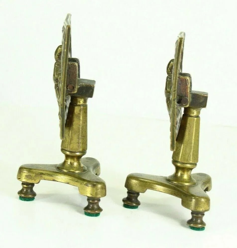 1800's Regency Miniature Brass Tilt Top Table Candle Reflectors - a Pair - 2
