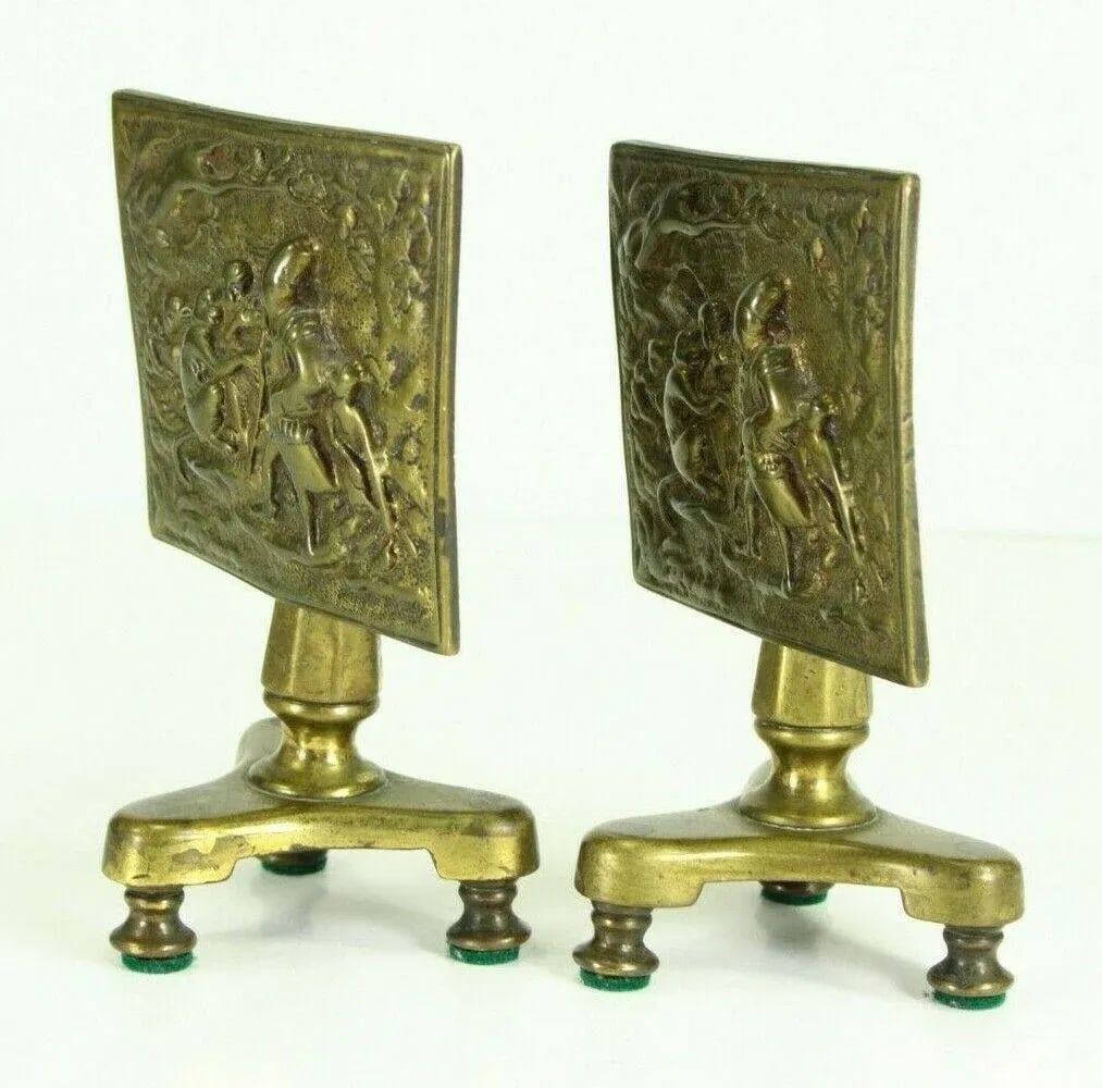 1800's Regency Miniature Brass Tilt Top Table Candle Reflectors - a Pair - 3