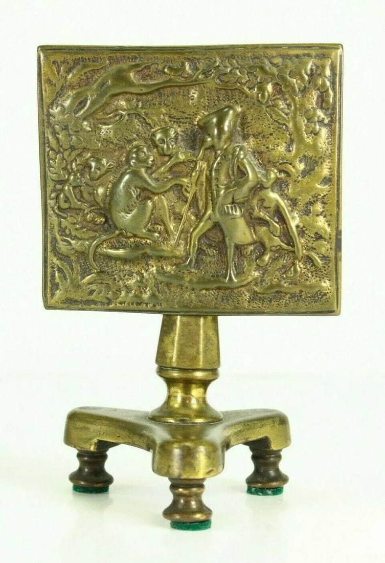 1800's Regency Miniature Brass Tilt Top Table Candle Reflectors - a Pair - 5