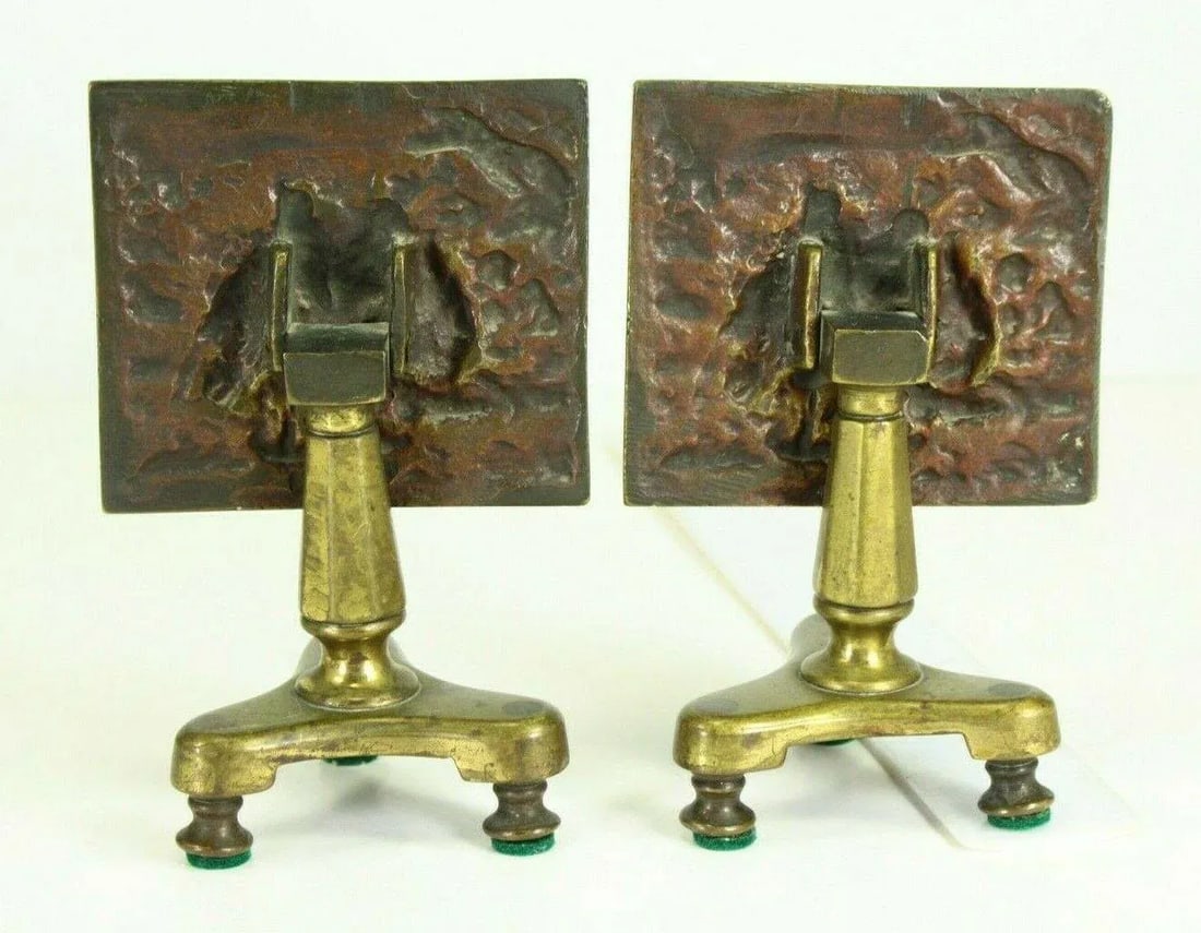 1800's Regency Miniature Brass Tilt Top Table Candle Reflectors - a Pair - 7