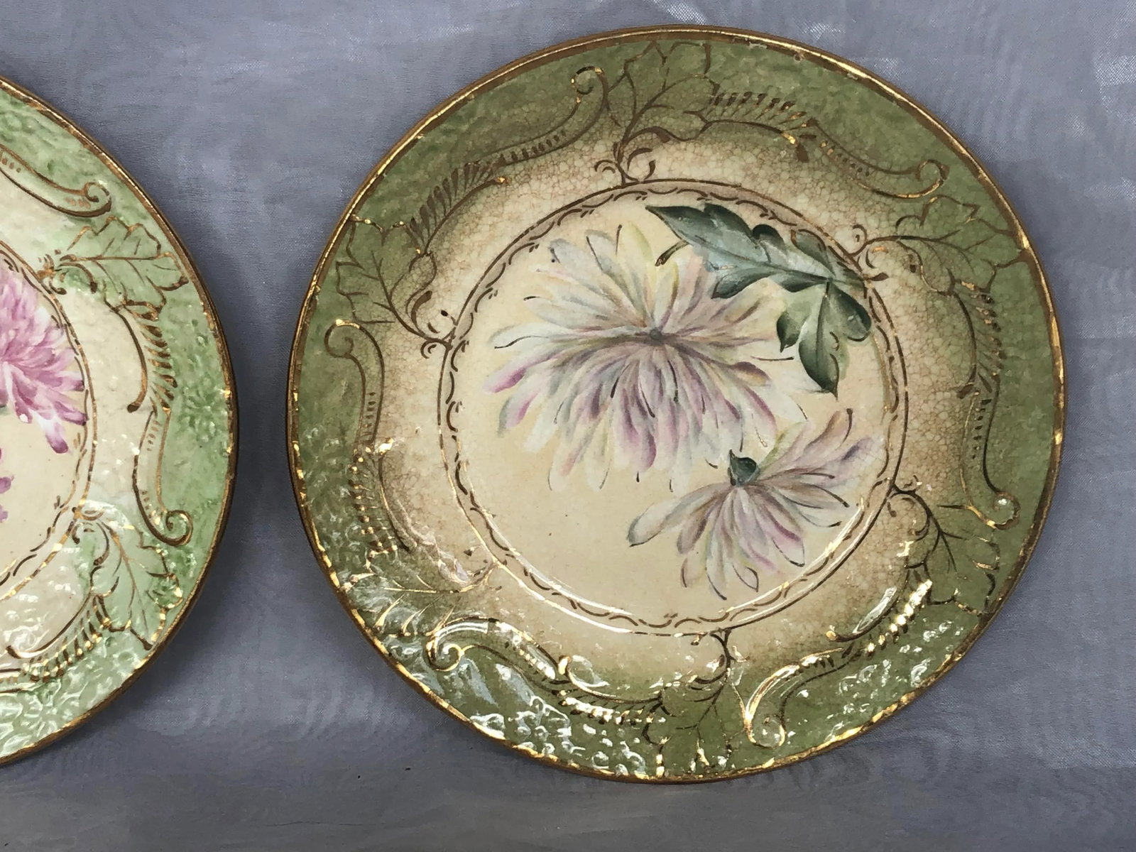 Antique Late 19th Century Decorative Floral Plates - Set of 5 - 4