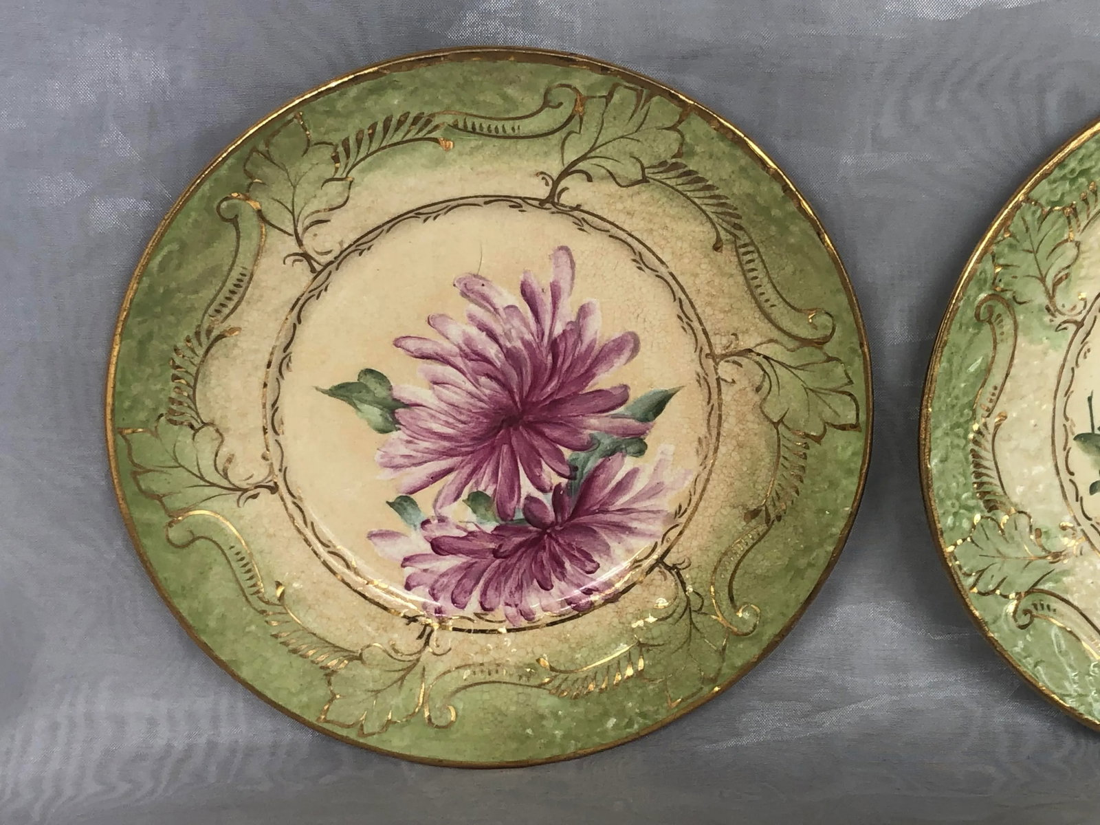 Antique Late 19th Century Decorative Floral Plates - Set of 5 - 5