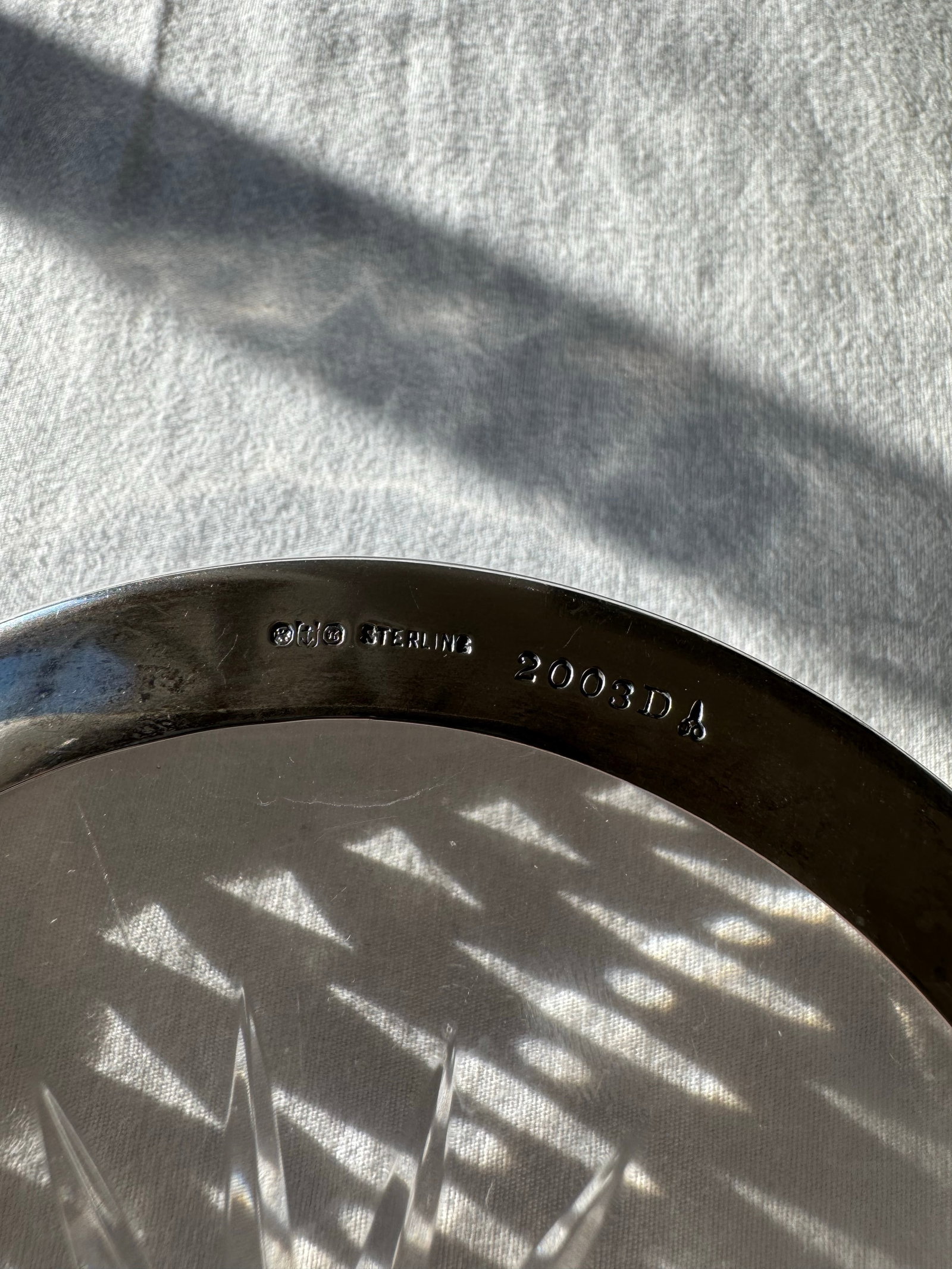 Antique Sterling Silver Pierced Bowl With Glass Insert, Marked 200sd - 4