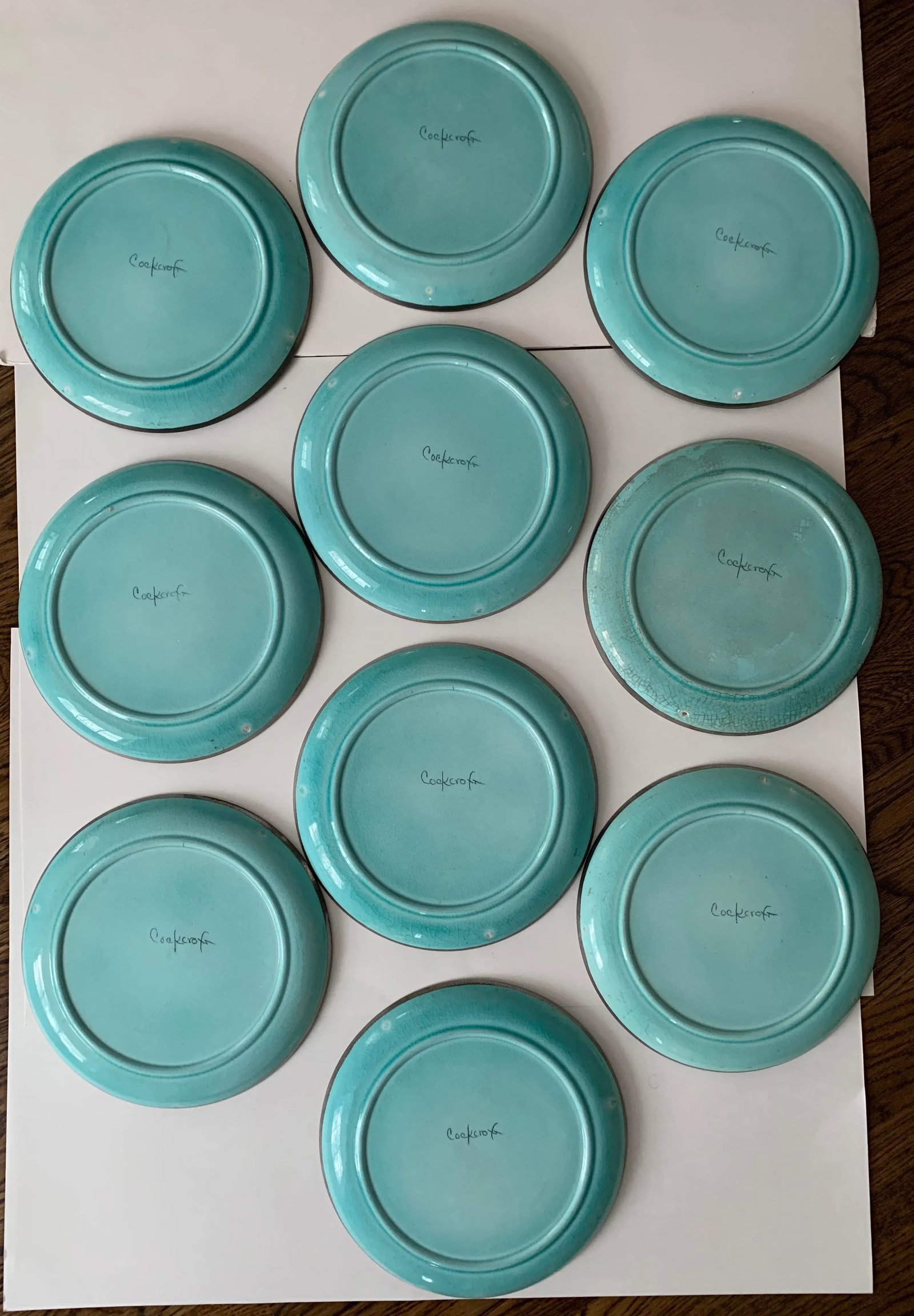 Handpainted Floral Dinner Plates by Edith Cockcroft - Set of 10 - 4