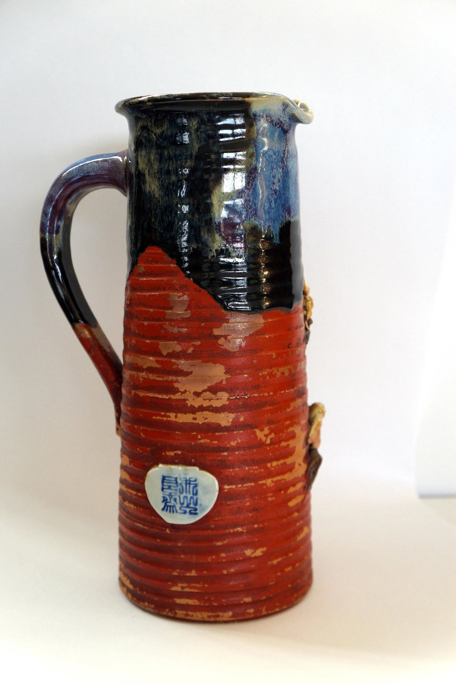 Antique Sumida Ware of a Pitcher With Thirteen Monkeys - 5