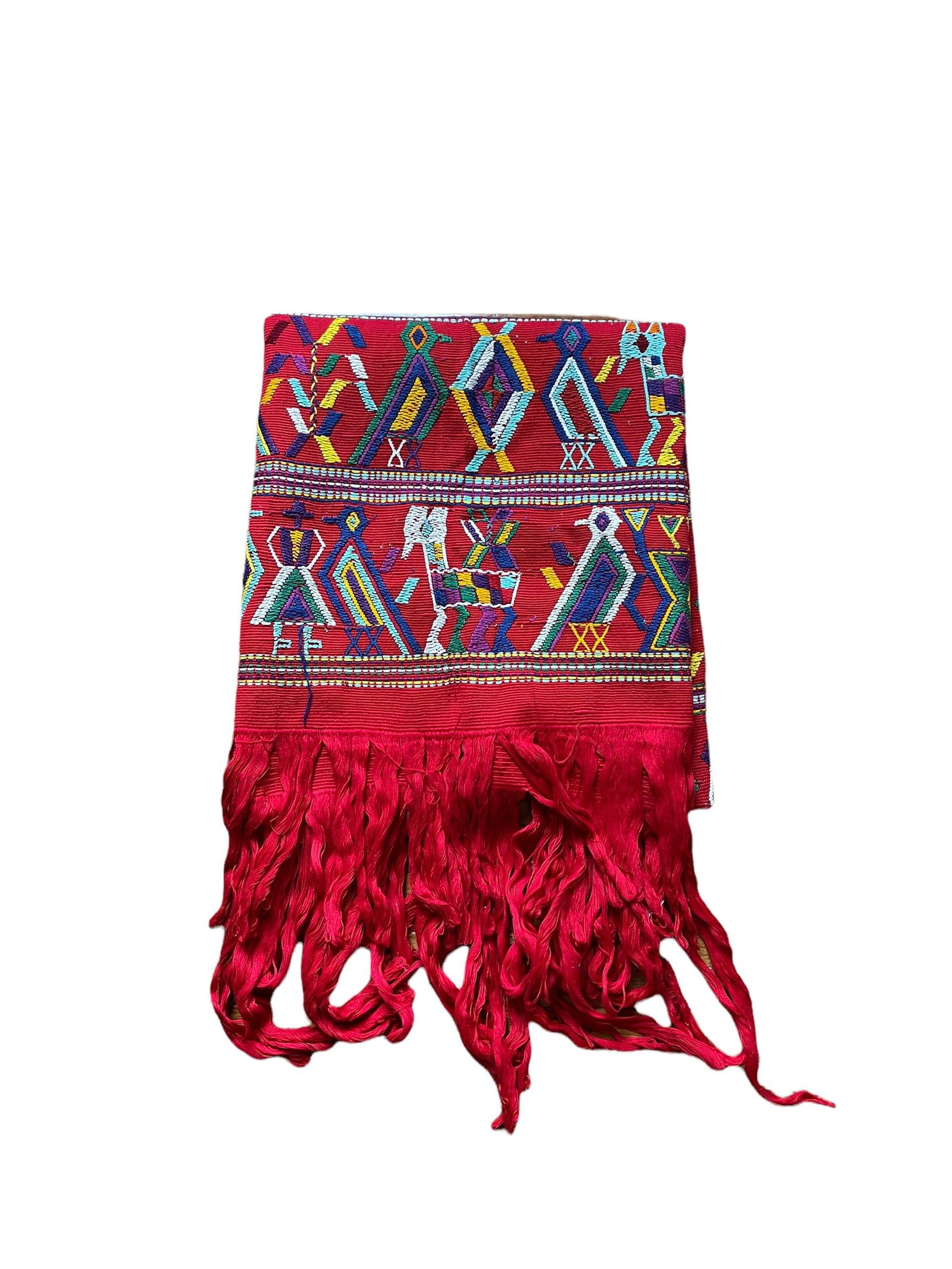 Vintage Hand-Embroidered Guatemalan Textile Throw - 12