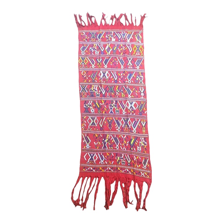 Vintage Hand-Embroidered Guatemalan Textile Throw - 2