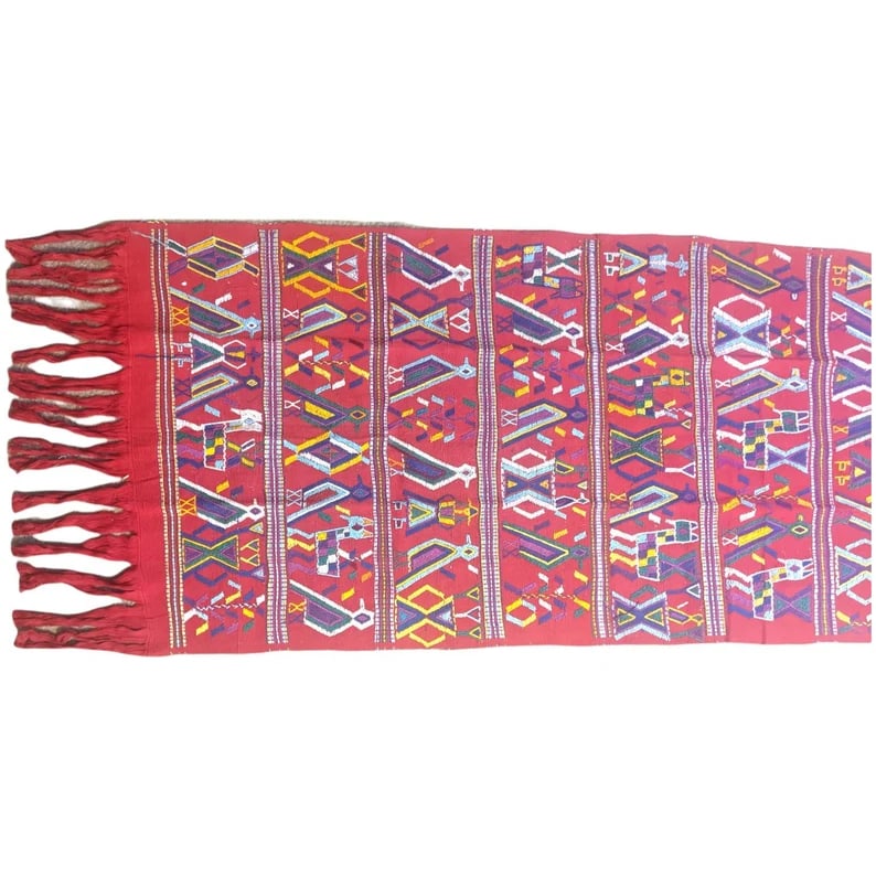 Vintage Hand-Embroidered Guatemalan Textile Throw - 4