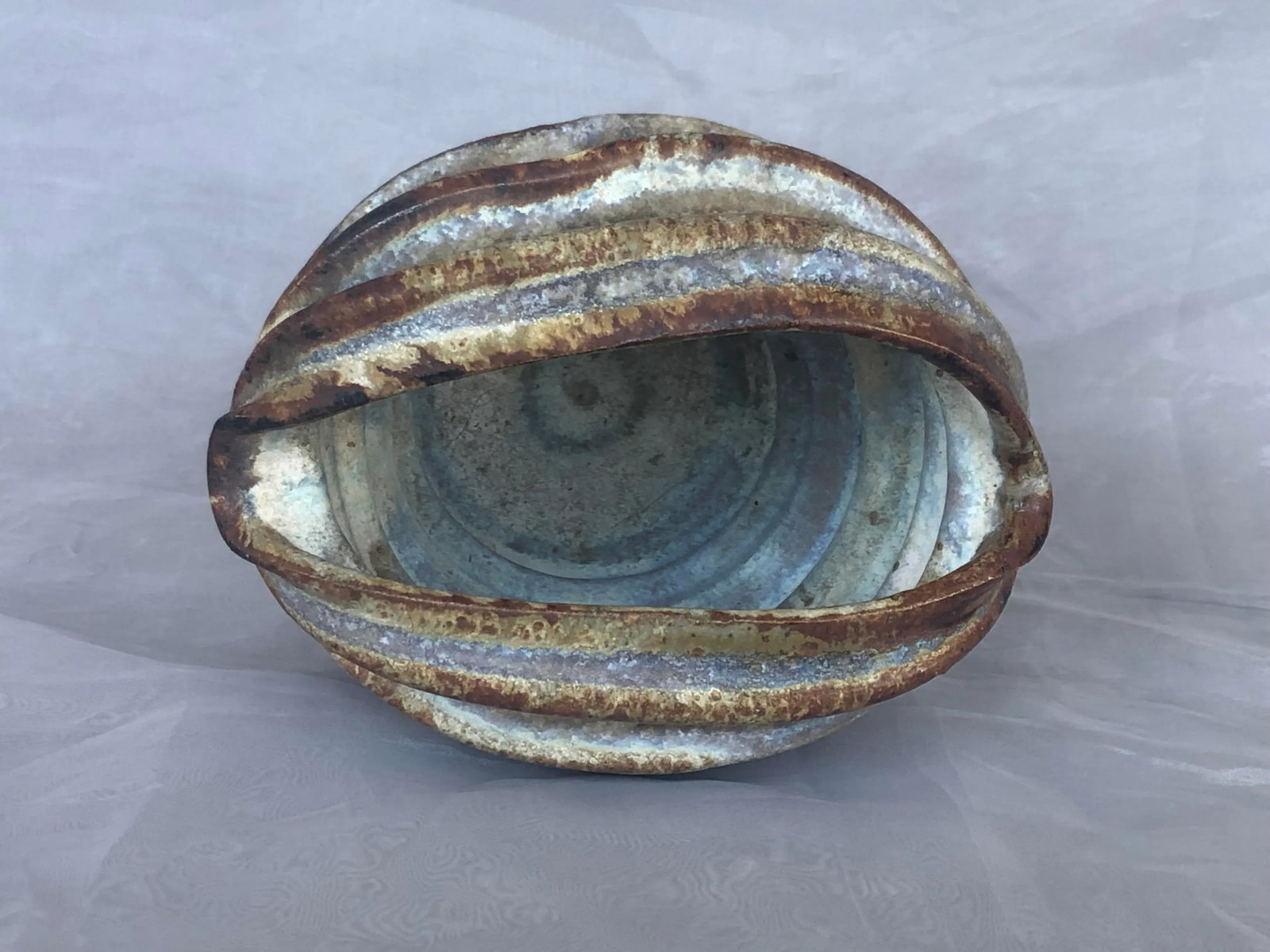Modern Studio Art Pleated Pottery Vase - 9