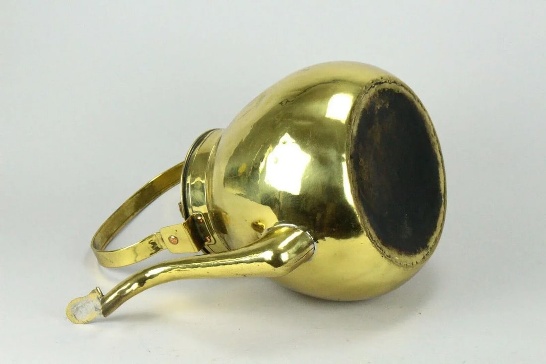 1800s X-Large Brass Tea Coffee Kettle Community Teapot English - 12