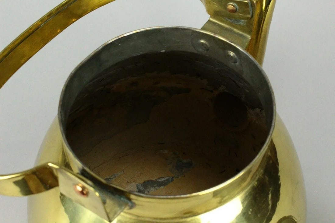 1800s X-Large Brass Tea Coffee Kettle Community Teapot English - 9