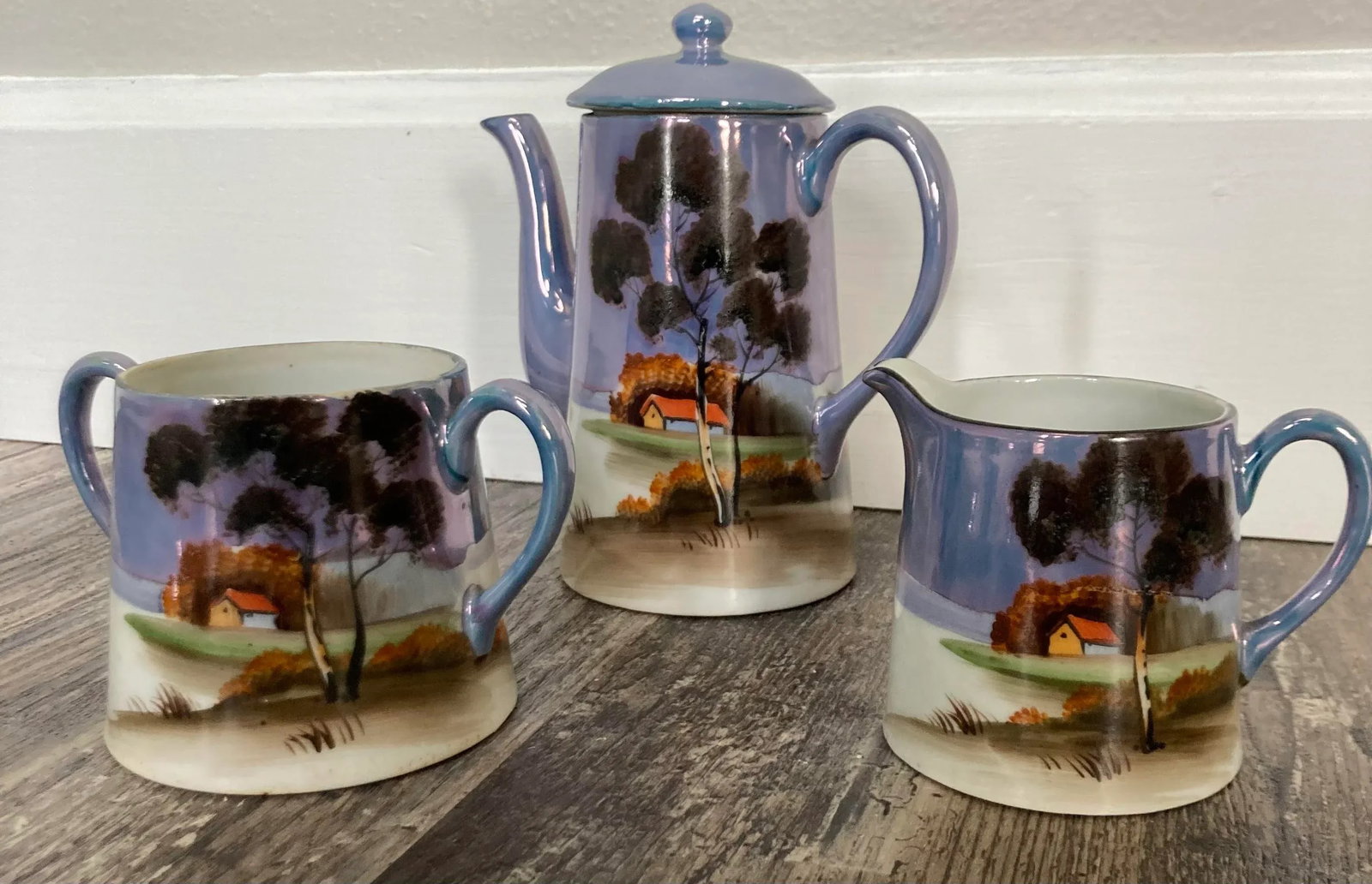 14 Piece Japanese Chikaramachi by Noritake Handpainted Porcelain Demitasse Set - 4