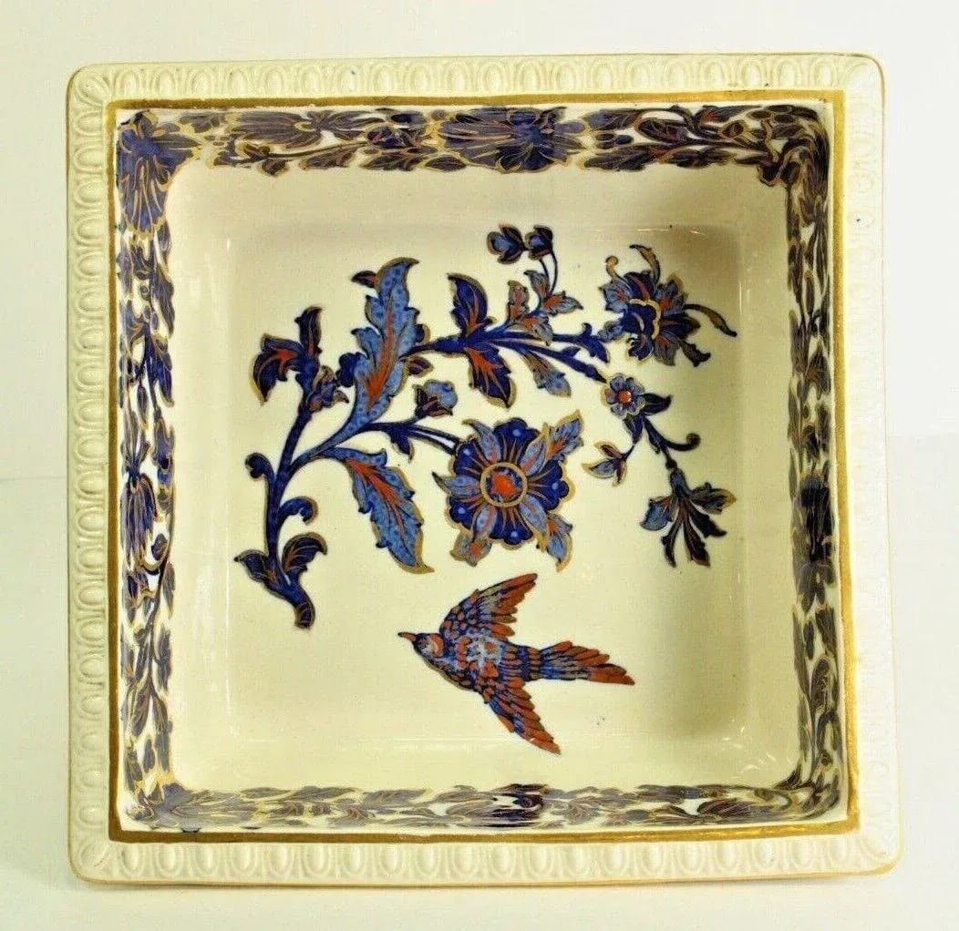 1885-1886 W. T. Copeland & Sons, Imari With Bird Square Bowl Serving Dish - 2