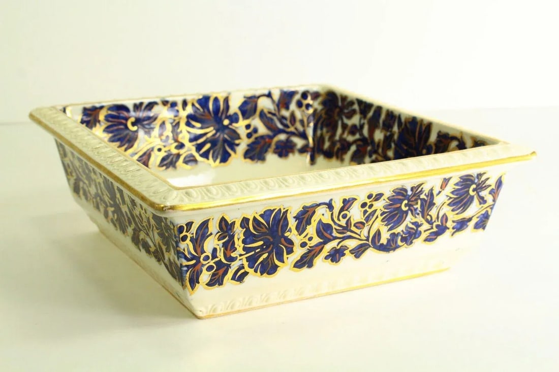 1885-1886 W. T. Copeland & Sons, Imari With Bird Square Bowl Serving Dish - 4