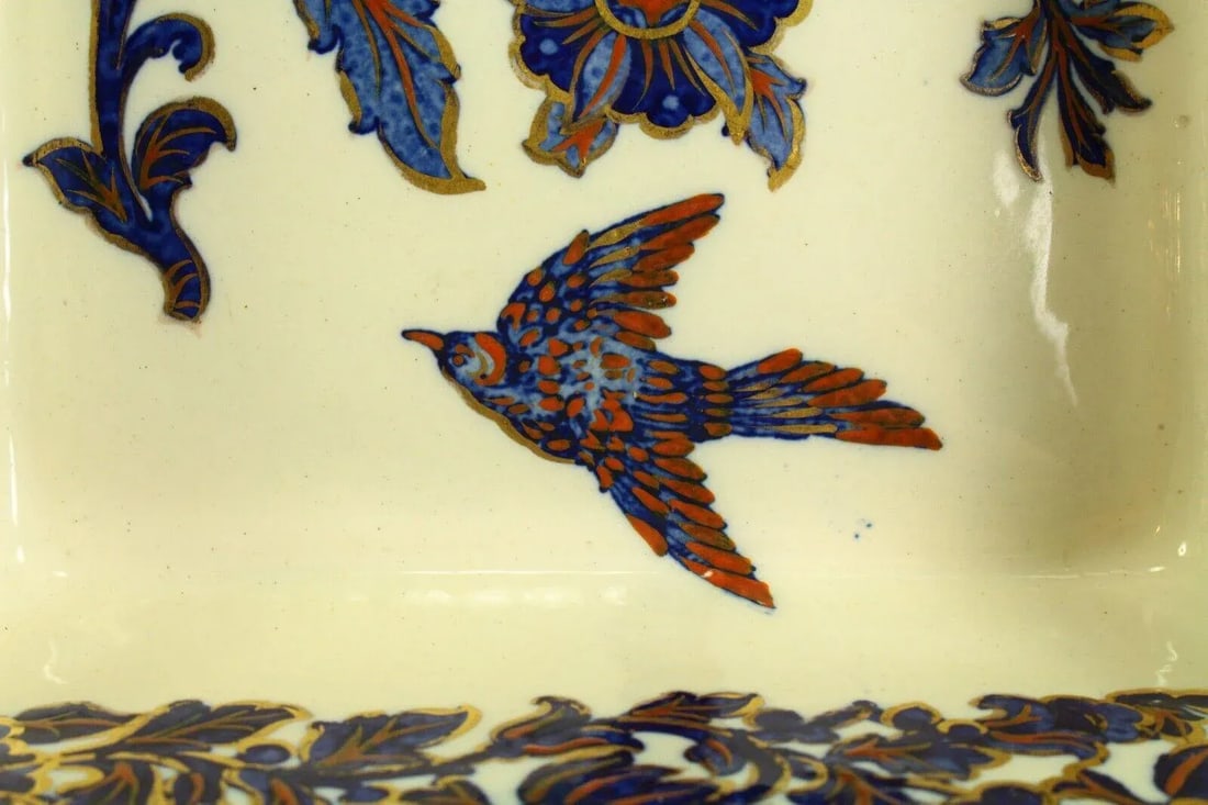 1885-1886 W. T. Copeland & Sons, Imari With Bird Square Bowl Serving Dish - 6