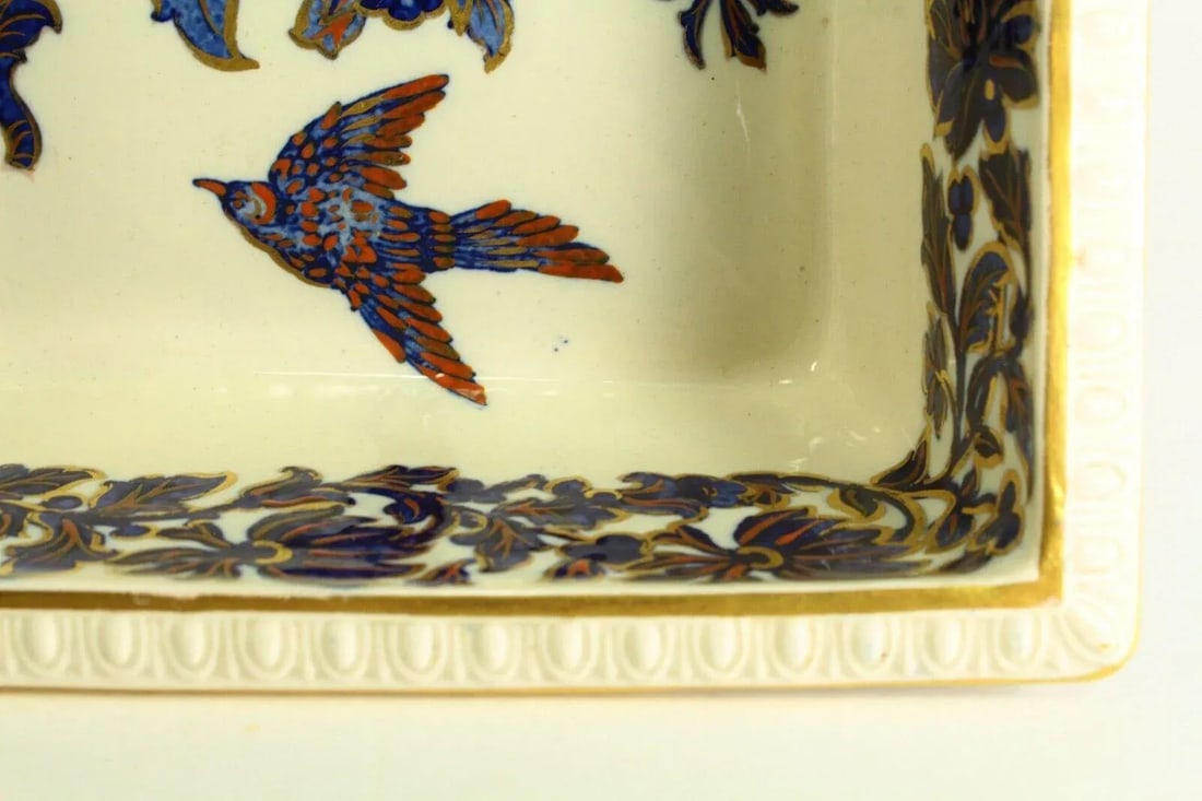 1885-1886 W. T. Copeland & Sons, Imari With Bird Square Bowl Serving Dish - 9
