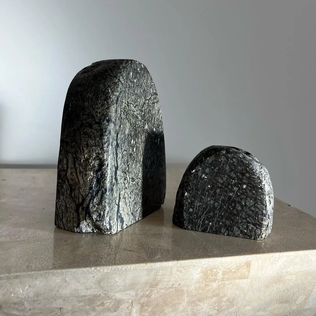 Vintage Rock Form Candle Holders in Real Stone, 1970s - Set of 2 - 10