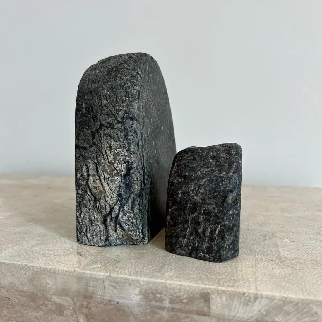 Vintage Rock Form Candle Holders in Real Stone, 1970s - Set of 2 - 12