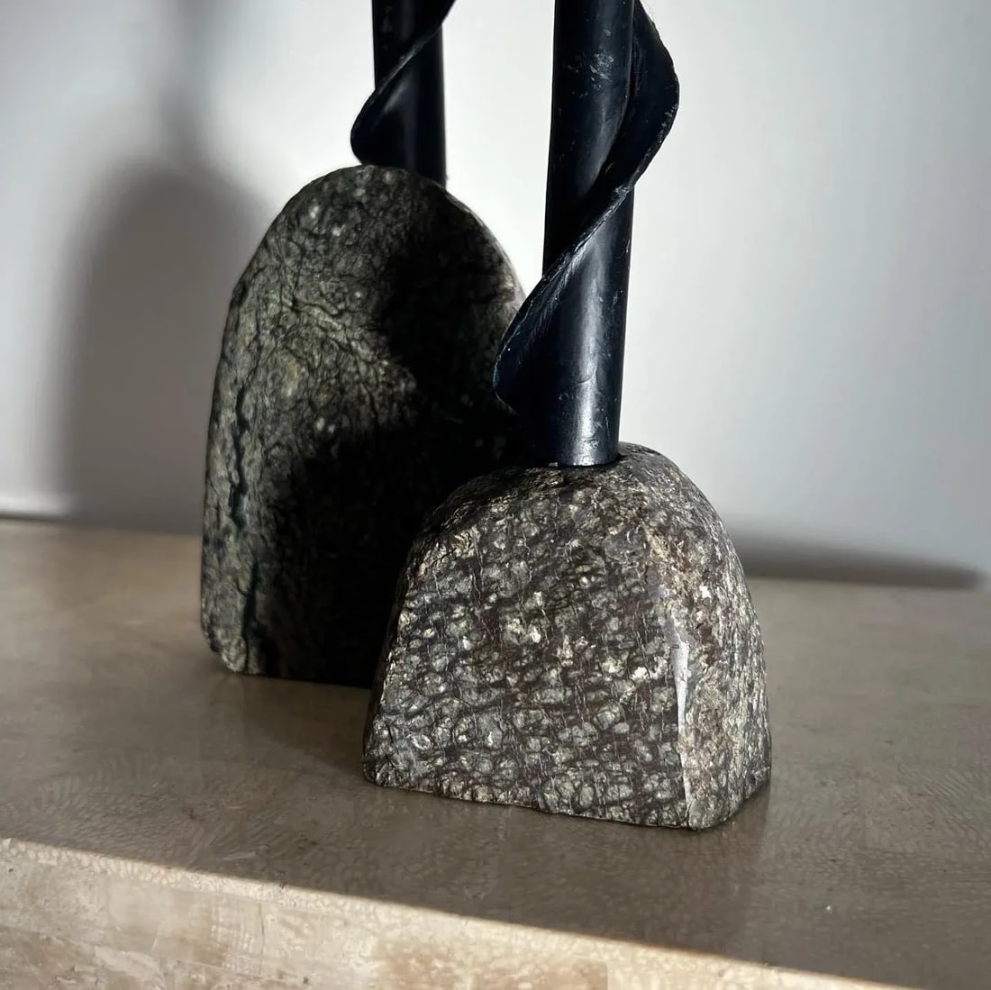 Vintage Rock Form Candle Holders in Real Stone, 1970s - Set of 2 - 4
